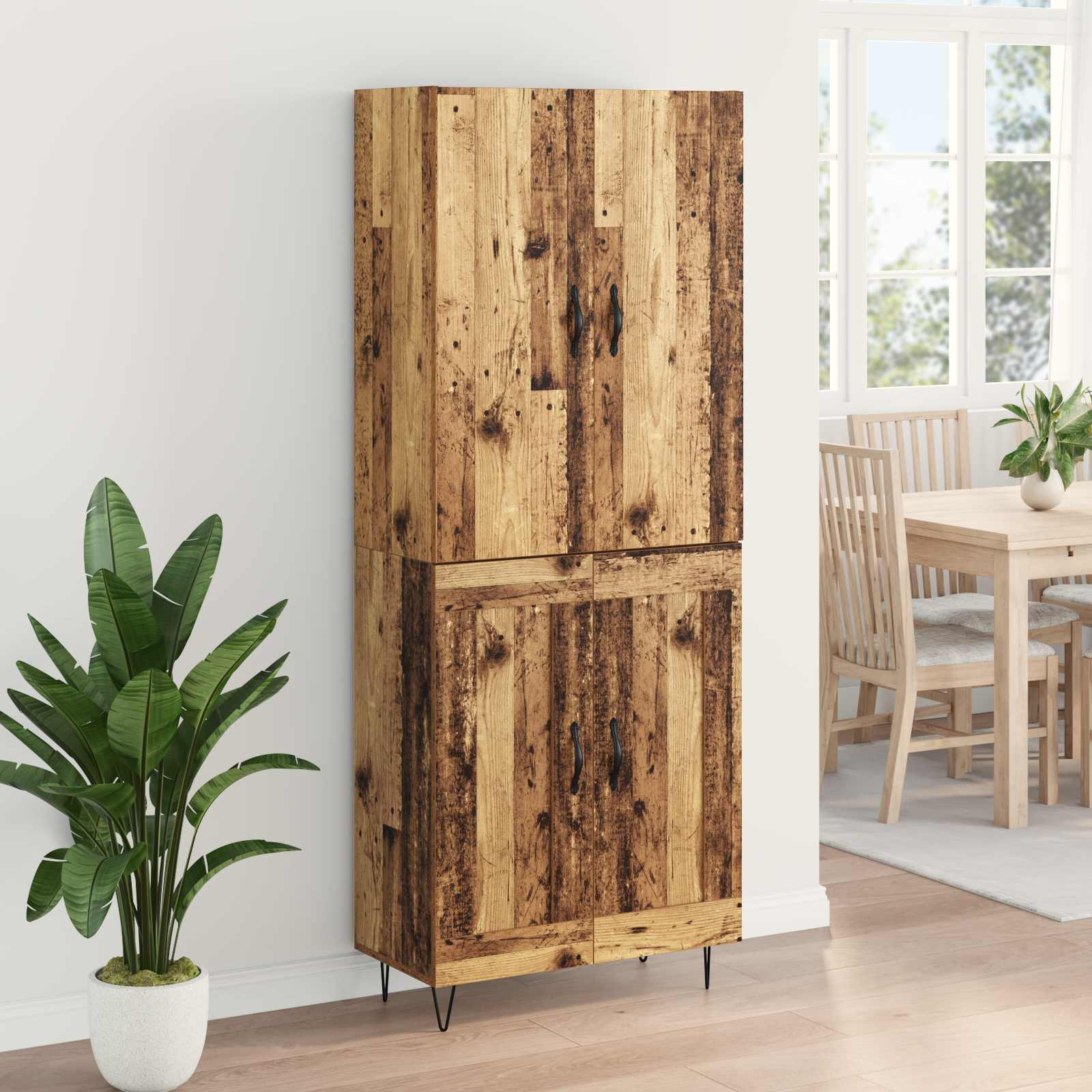 Haut Armoire 2 pc Bois ancien 69,5 x 34 x 180 cm