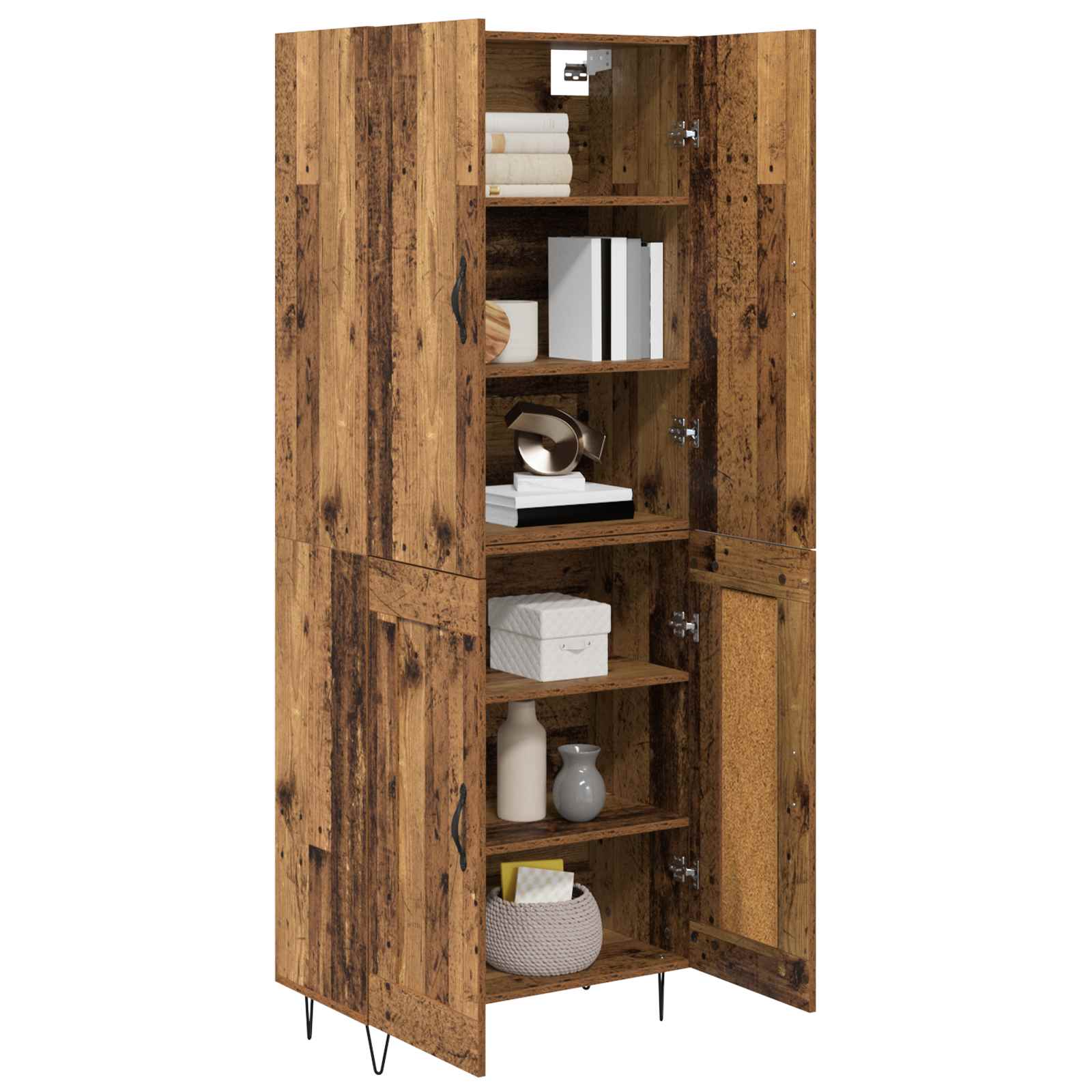 Haut Armoire 2 pc Bois ancien 69,5 x 34 x 180 cm