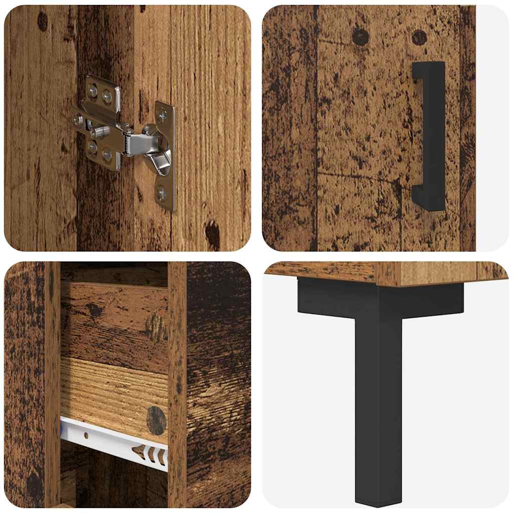 Haut Armoire 2 pc Bois Ancien 69,5 x 34 x 180 cm