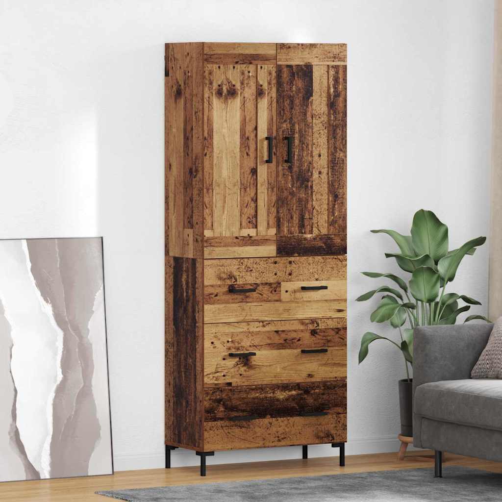 Haut Armoire 2 pc Bois Ancien 69,5 x 34 x 180 cm