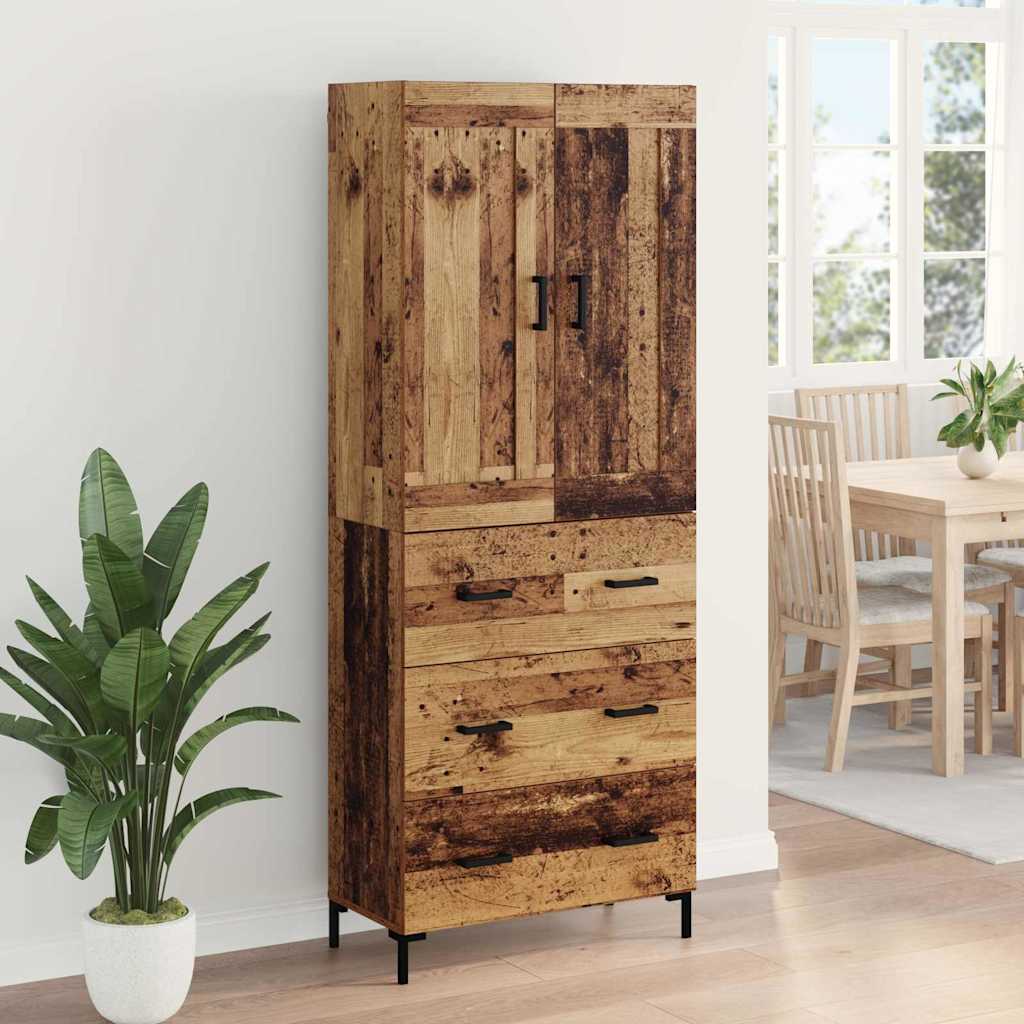 Haut Armoire 2 pc Bois Ancien 69,5 x 34 x 180 cm