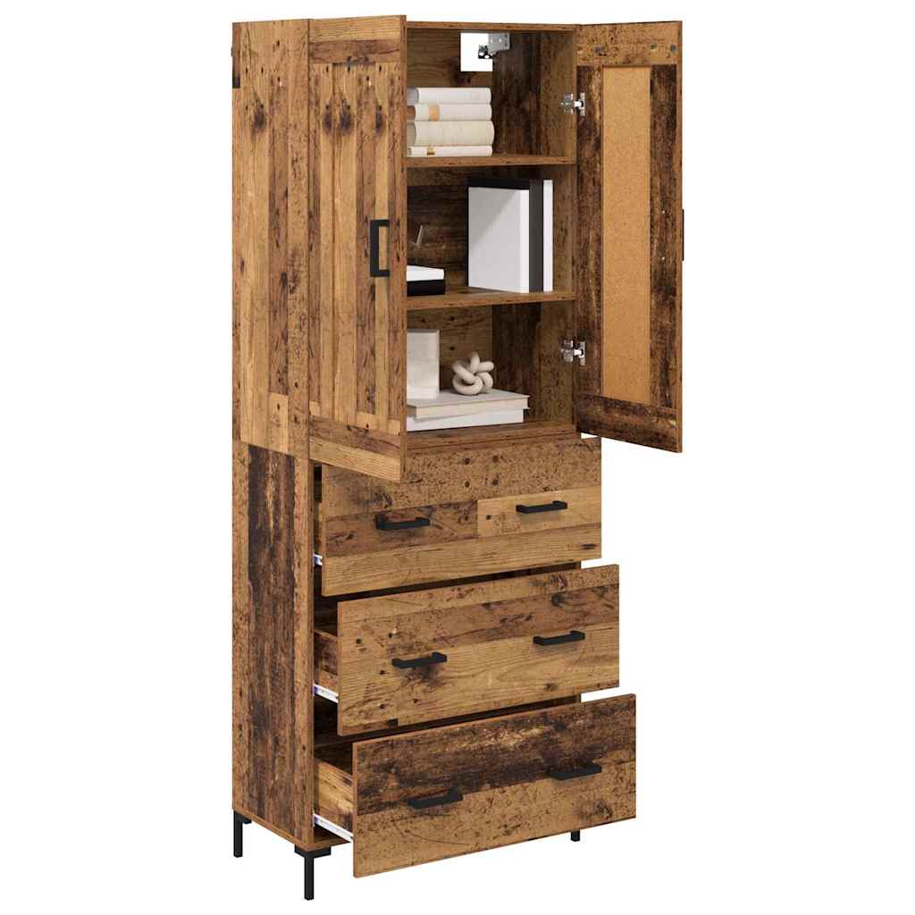 Haut Armoire 2 pc Bois Ancien 69,5 x 34 x 180 cm
