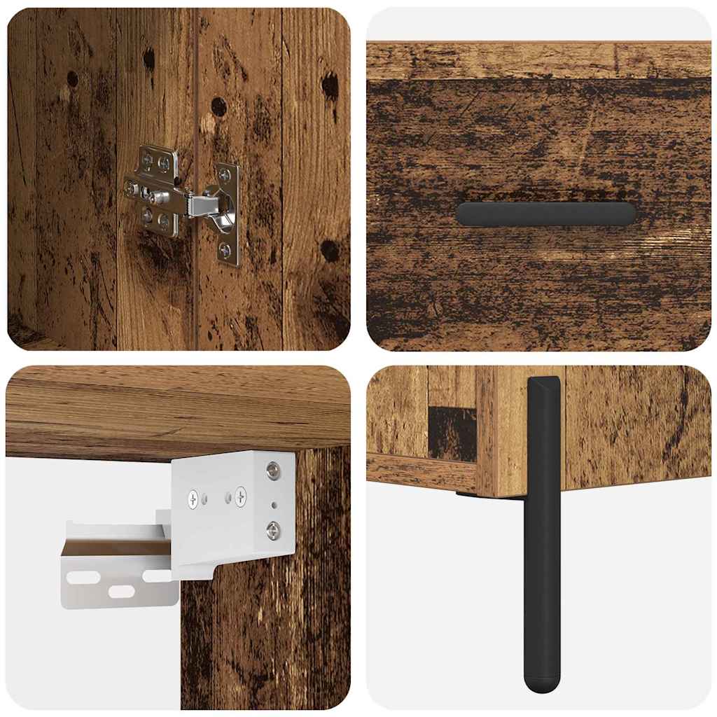 Haut Armoire 2 pcs Bois Ancien Bois d'ingénierie - XIOS