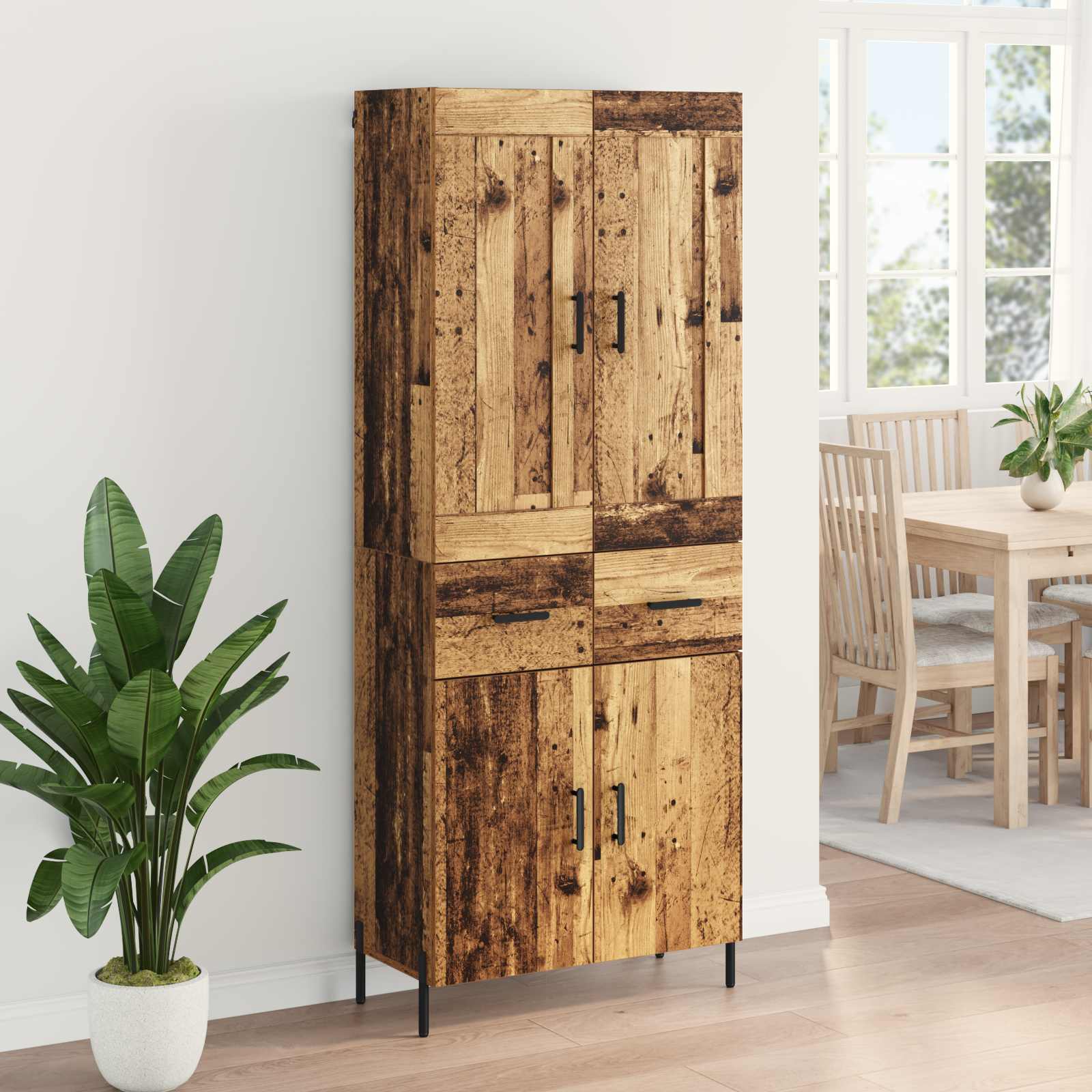 Haut Armoire 2 pc Bois Ancien 69,5 x 34 x 180 cm