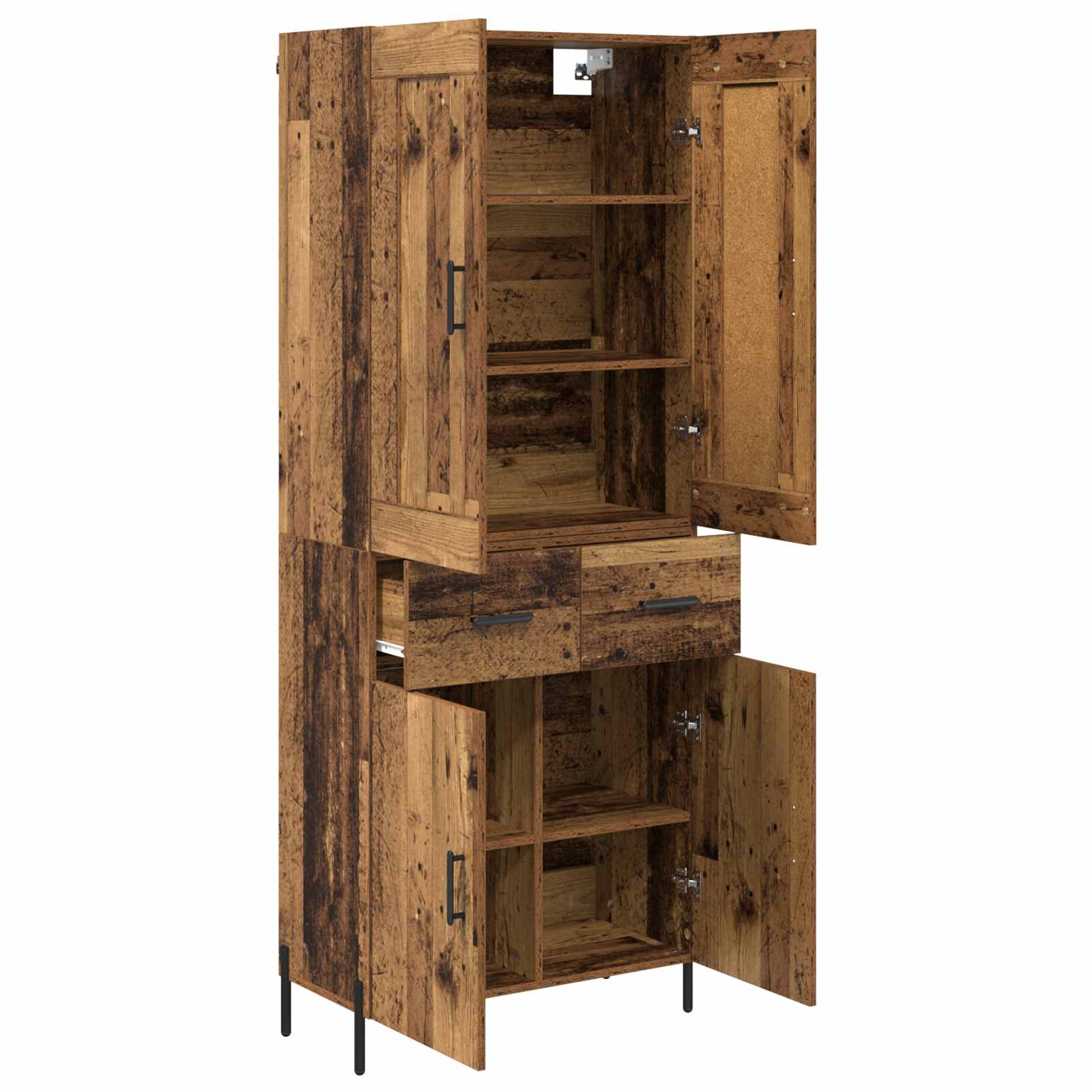 Haut Armoire 2 pc Bois Ancien 69,5 x 34 x 180 cm