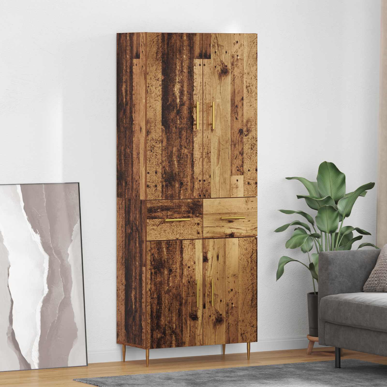 Haut Armoire Bois Ancien 69,5 x 34 x 180 cm Bois d'ingénierie - XIOS