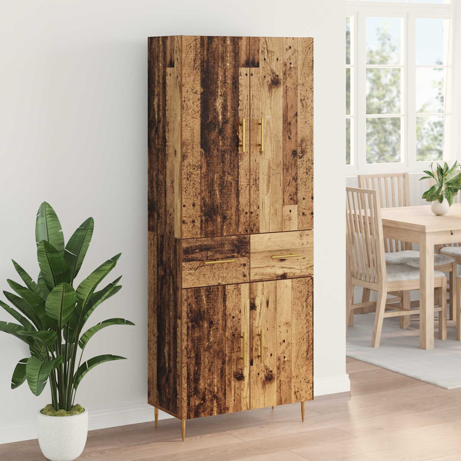 Haut Armoire Bois Ancien 69,5 x 34 x 180 cm Bois d'ingénierie - XIOS