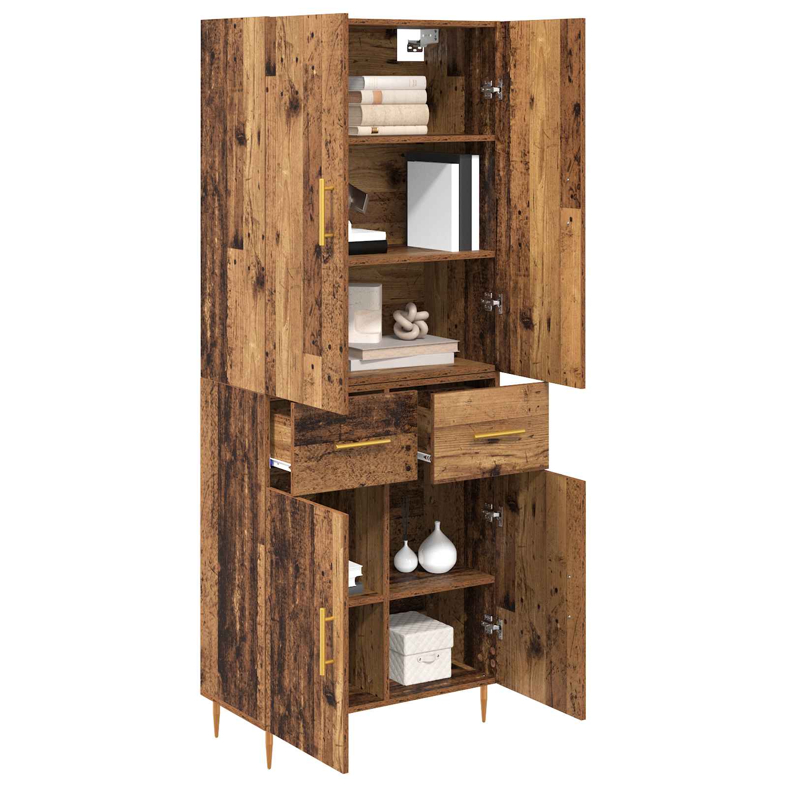Haut Armoire Bois Ancien 69,5 x 34 x 180 cm Bois d'ingénierie - XIOS