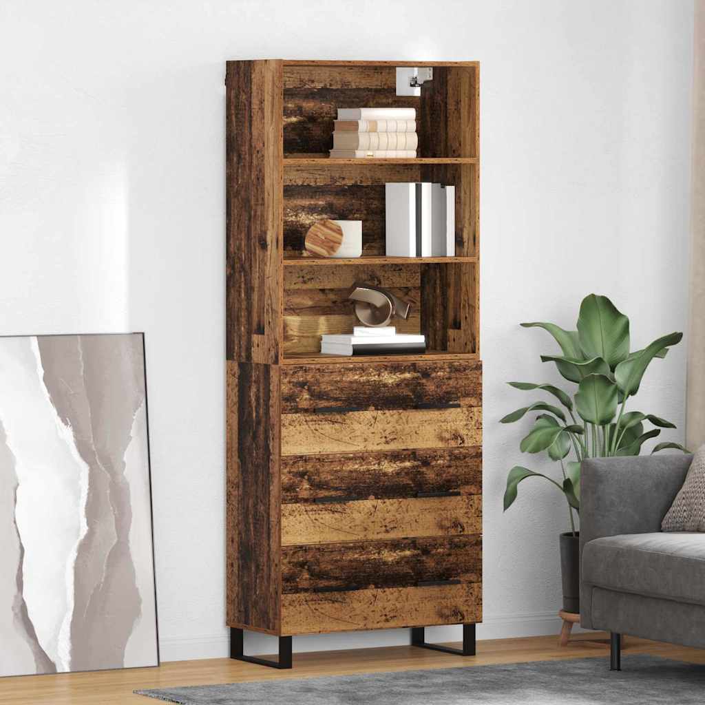 Haut Armoire avec tiroir 2 pcs Bois ancien Bois d'ingénierie - XIOS