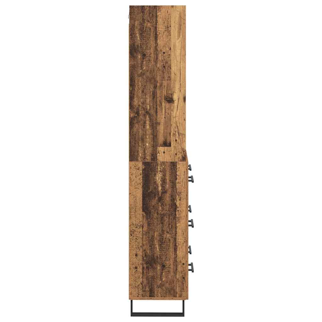 Haut Armoire avec tiroir 2 pcs Bois ancien Bois d'ingénierie - XIOS