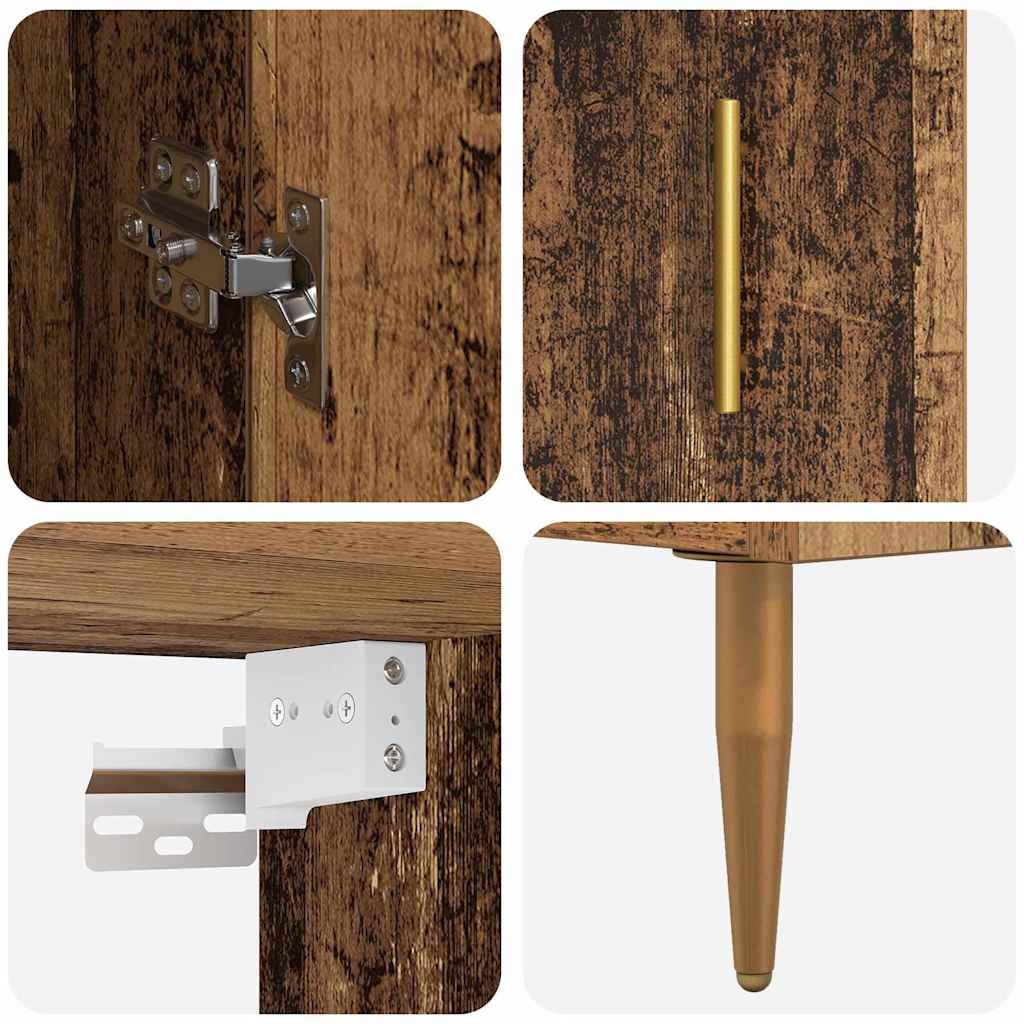 Haut Armoire 2 pcs Bois Ancien Verre - XIOS