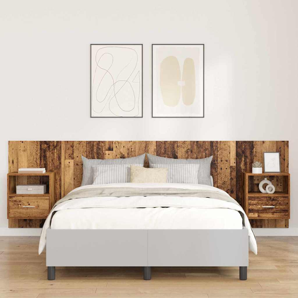 Tête de lit avec armoire 3 pcs Bois Ancien Bois d'ingénierie - XIOS