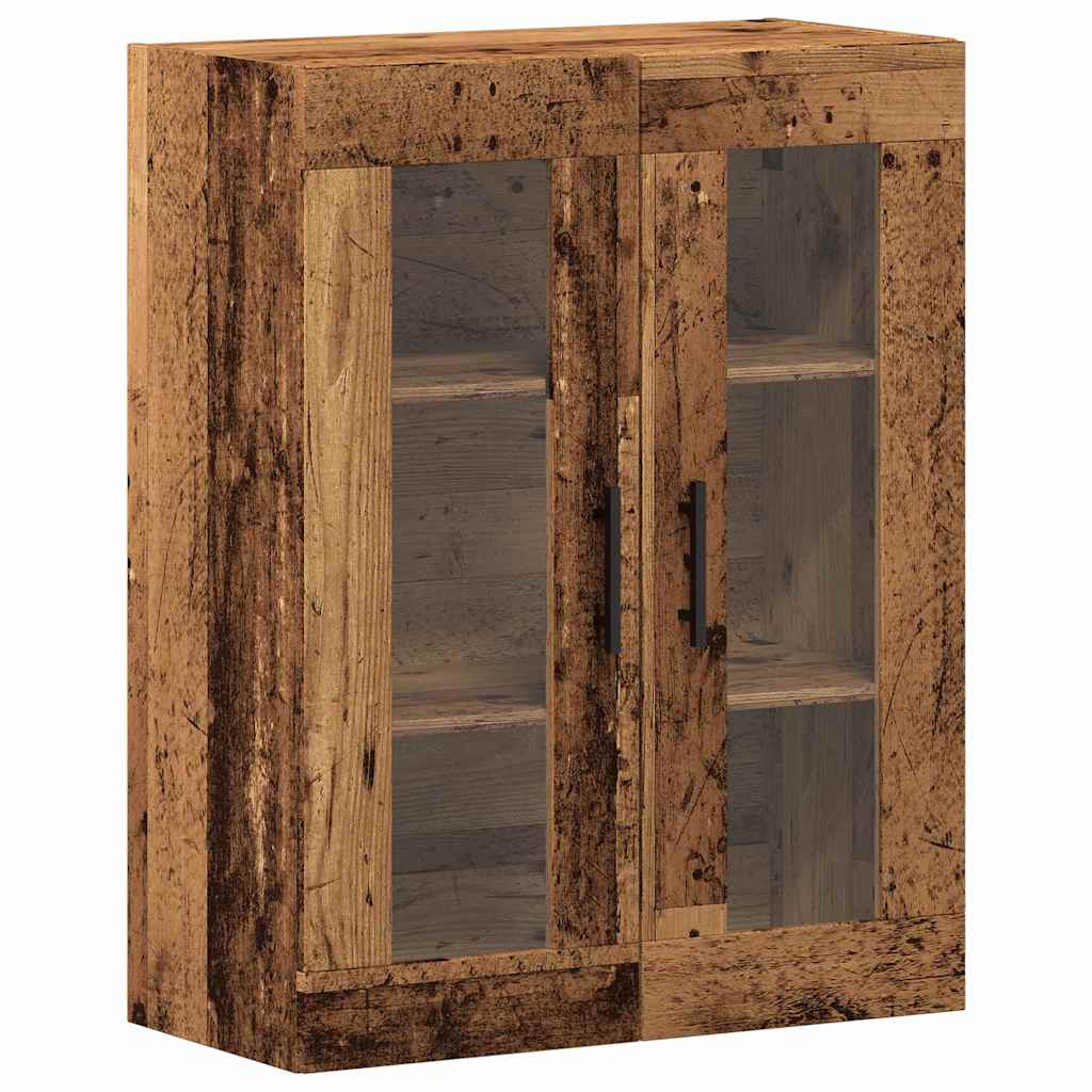 Haut Armoire 2 pcs Bois Ancien Bois Aggloméré et Verre - XIOS