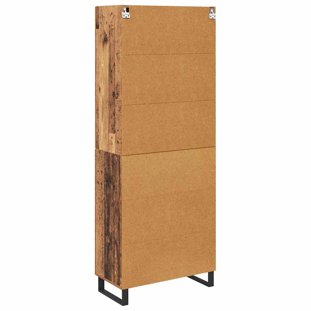 Haut Armoire 2 pcs Bois Ancien Bois Aggloméré et Verre - XIOS