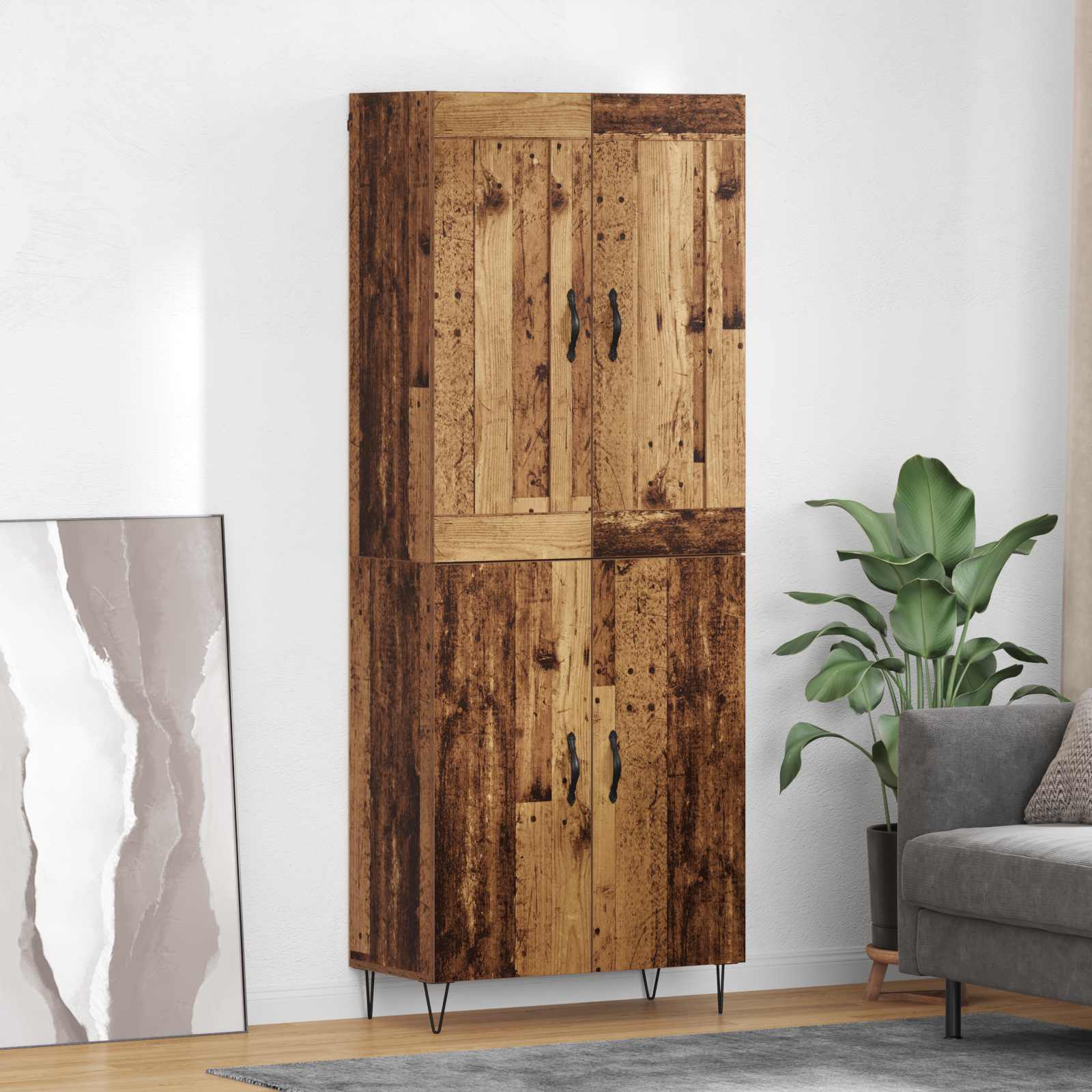 Haut Armoire Bois Ancien 69,5 x 34 x 180 cm Bois d'ingénierie - XIOS