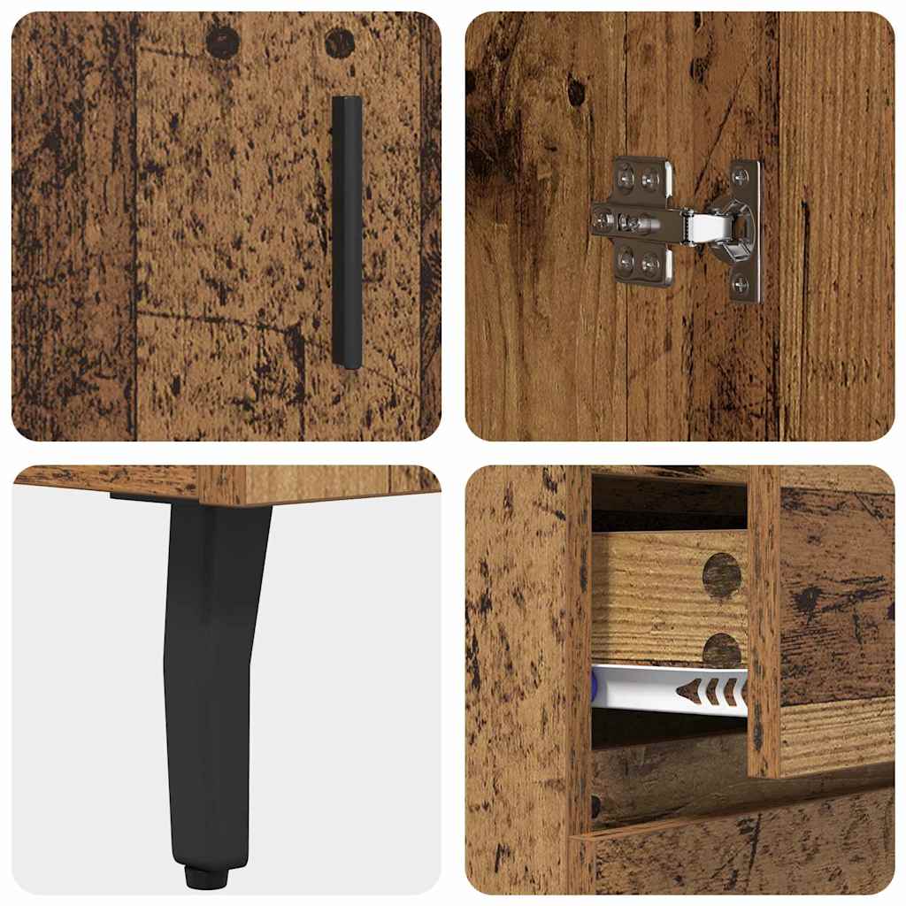 Haut Armoire 2 pc Bois Ancien 69,5 x 32,5 x 180 cm