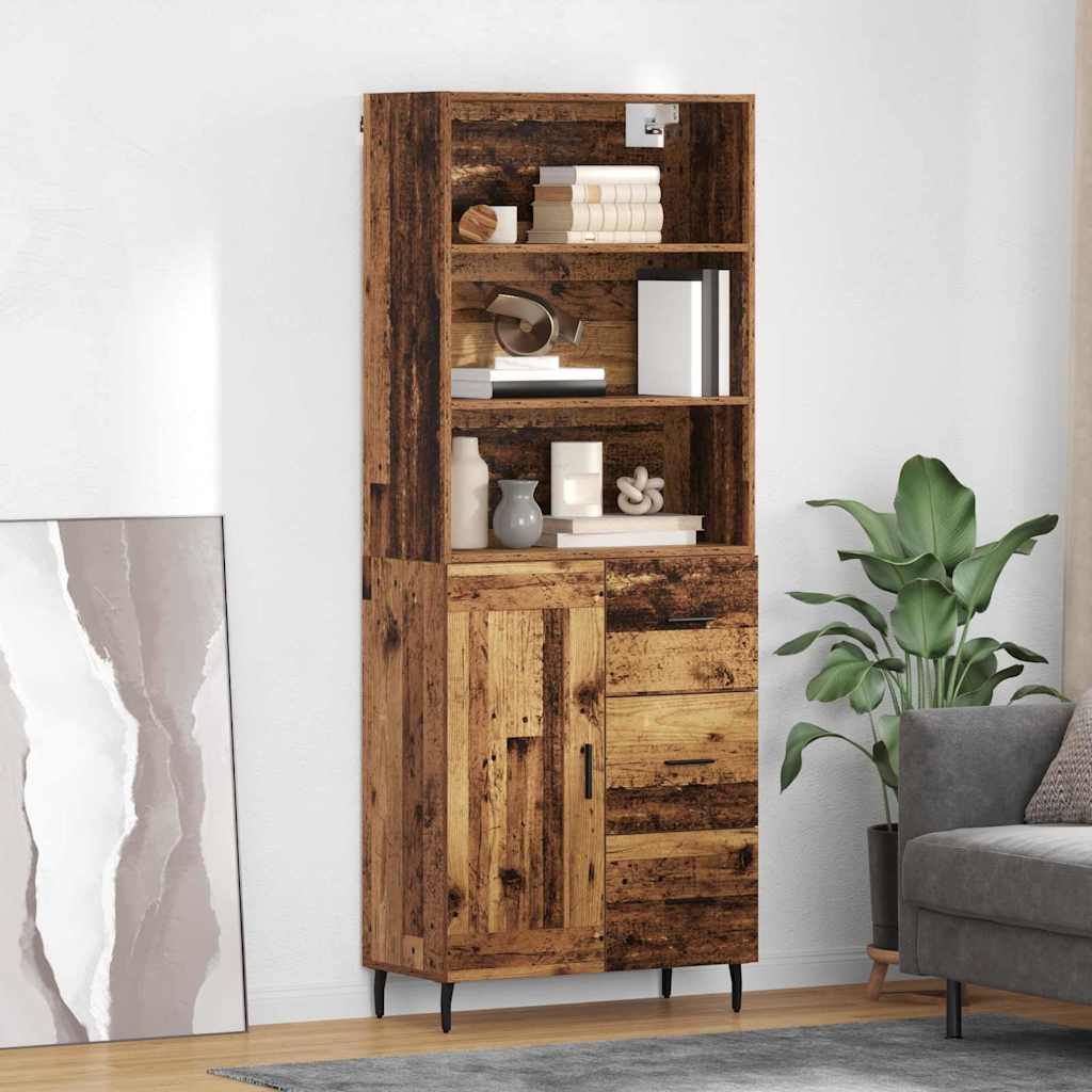 Haut Armoire 2 pc Bois Ancien 69,5 x 32,5 x 180 cm