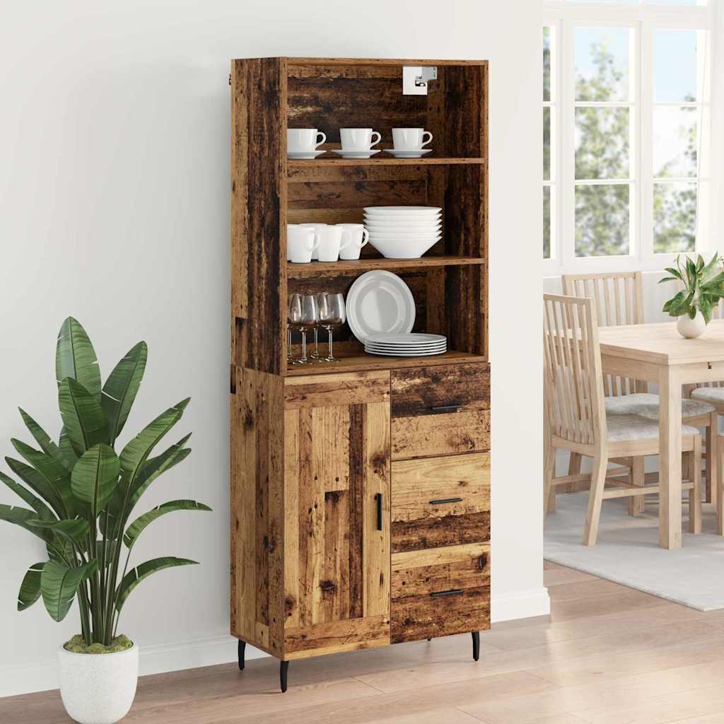 Haut Armoire 2 pc Bois Ancien 69,5 x 32,5 x 180 cm