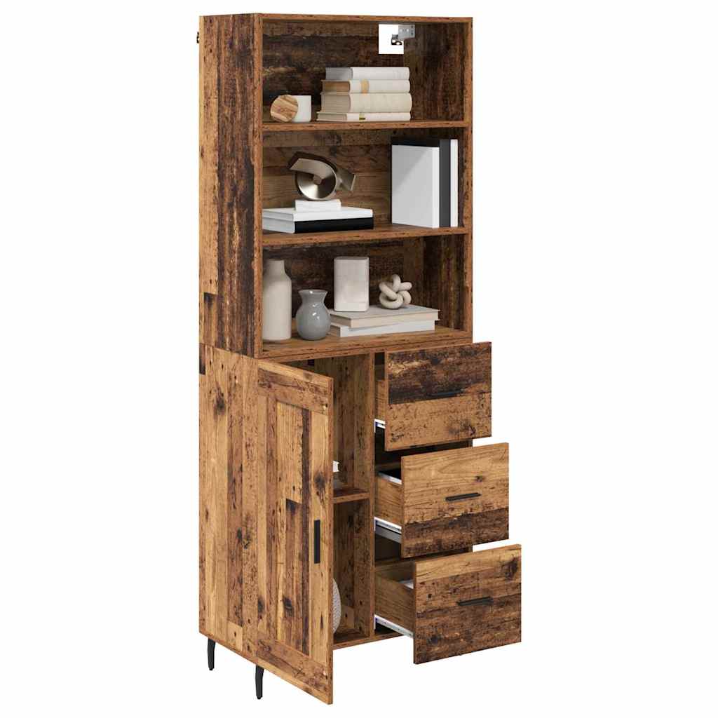 Haut Armoire 2 pc Bois Ancien 69,5 x 32,5 x 180 cm