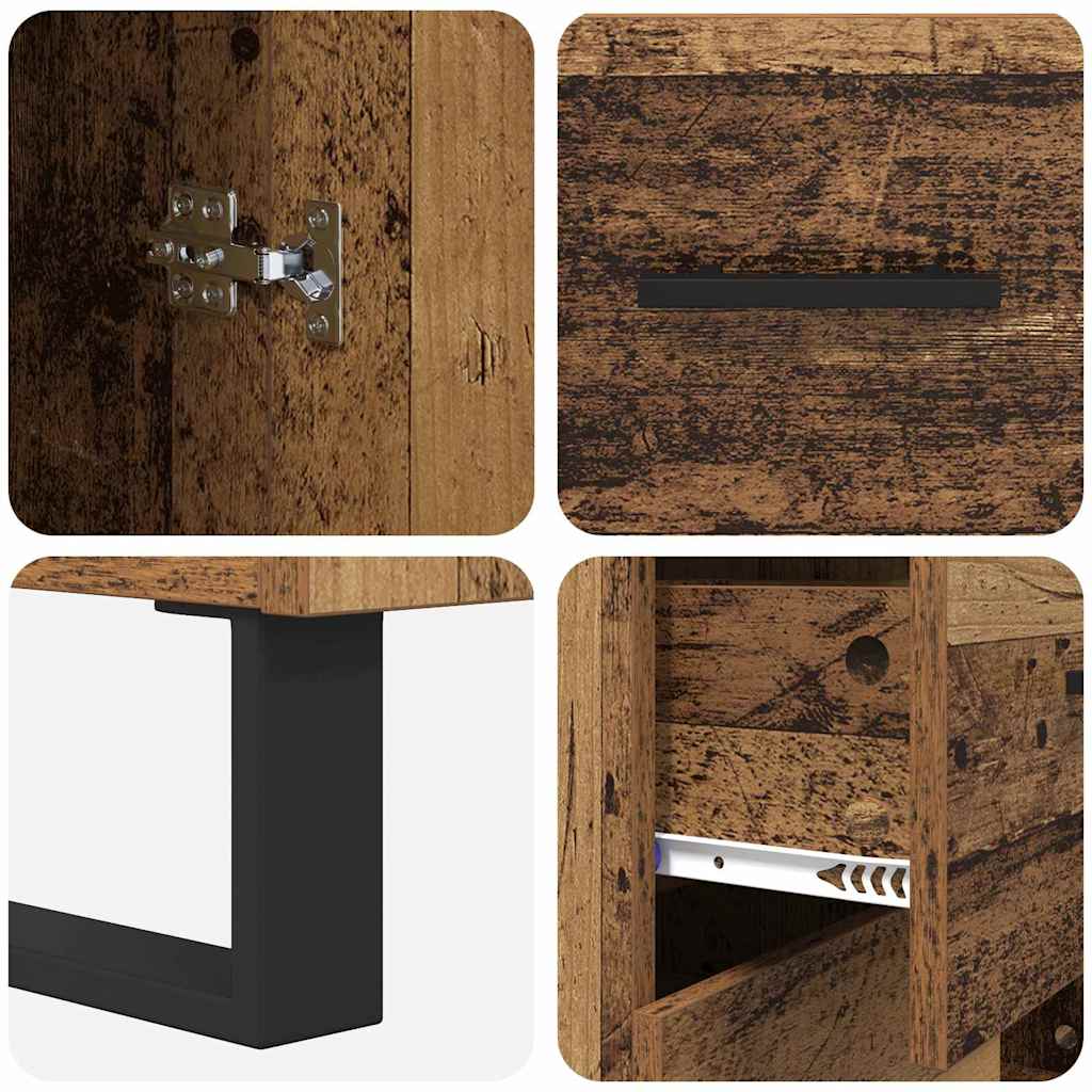 Haut Armoire 2 pc Bois Ancien 69,5 x 34 x 180 cm - XIOS