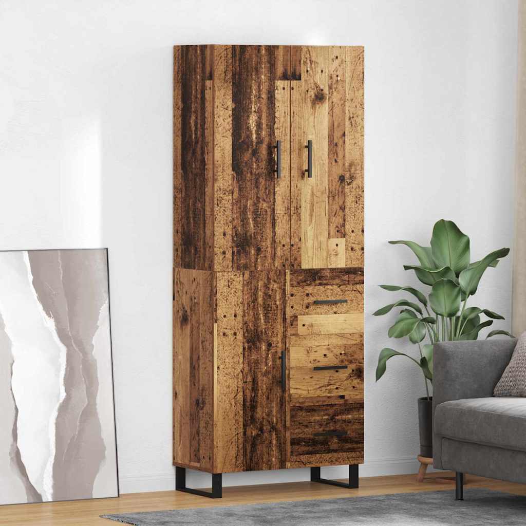 Haut Armoire 2 pc Bois Ancien 69,5 x 34 x 180 cm - XIOS