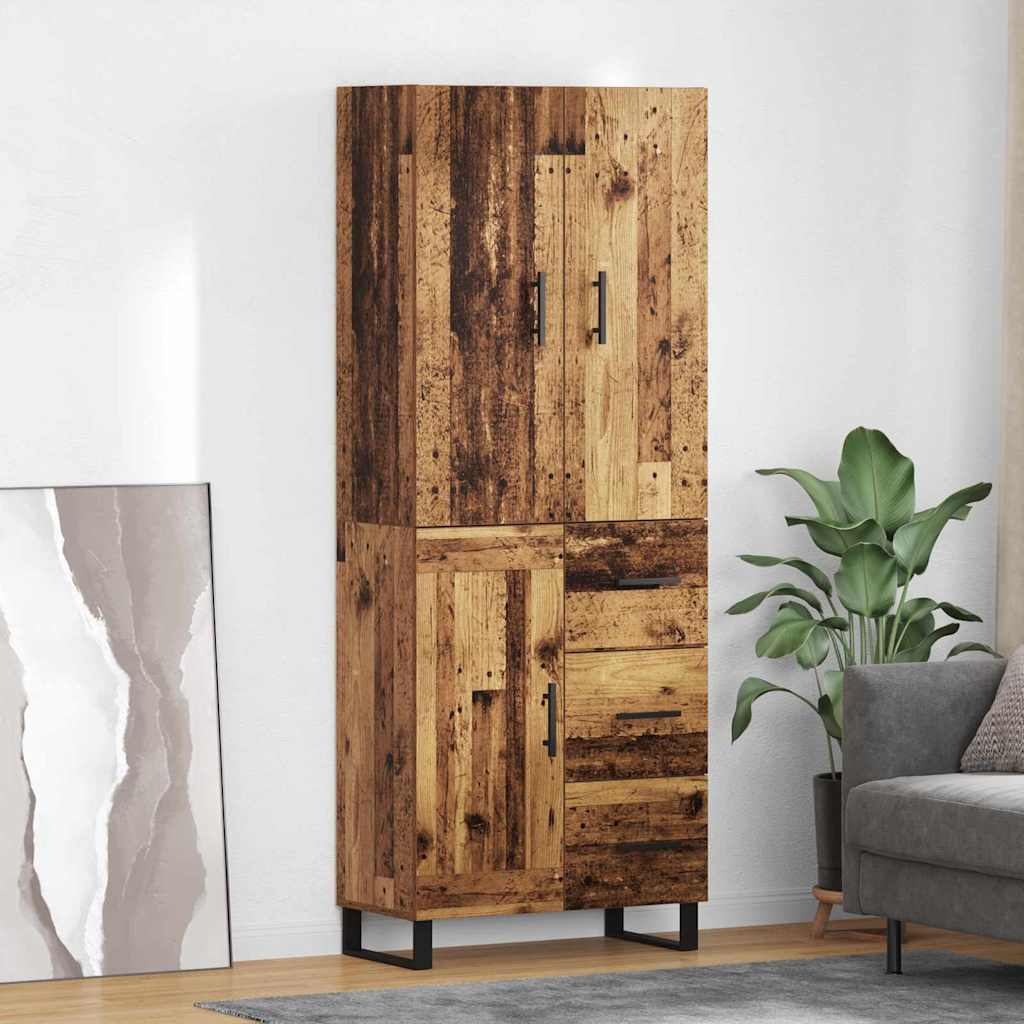 Haut Armoire 2 pc Bois Ancien 69,5 x 34 x 180 cm