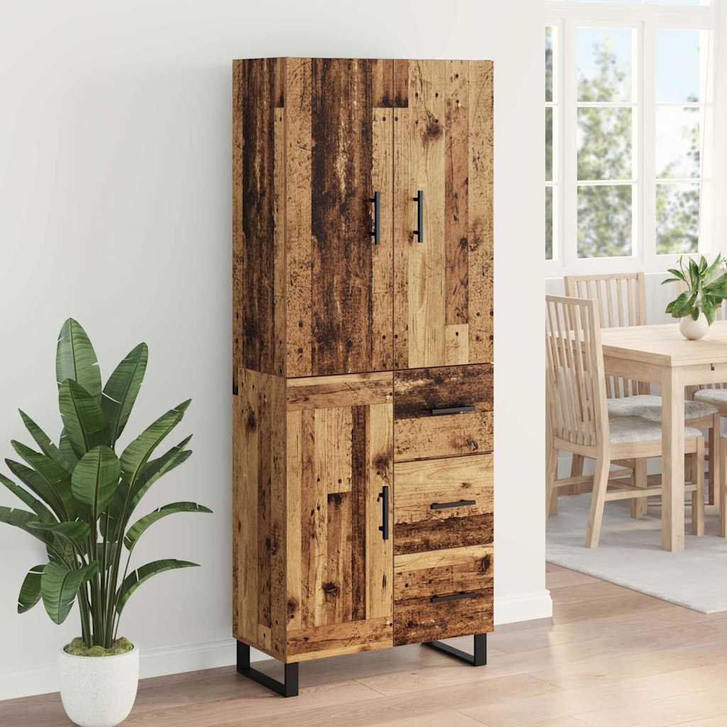 Haut Armoire 2 pc Bois Ancien 69,5 x 34 x 180 cm