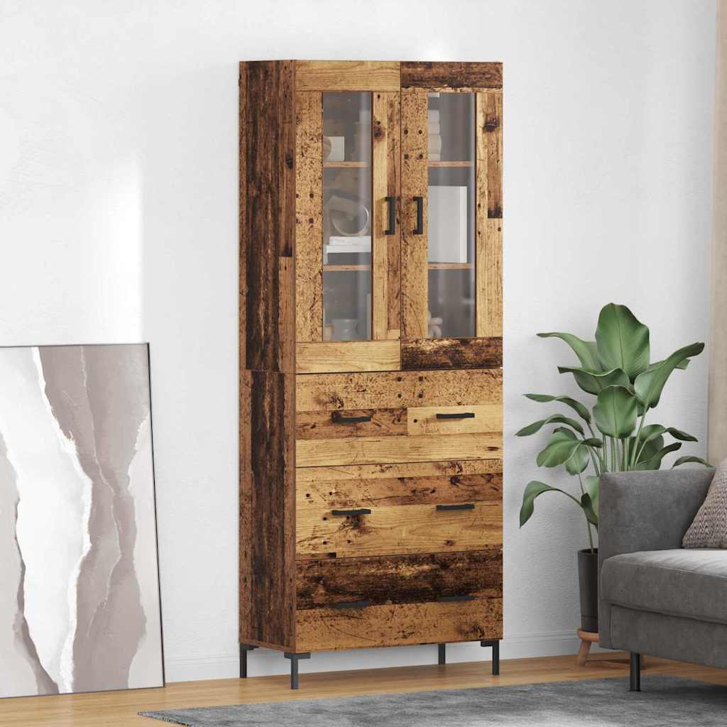 Haut Armoire avec tiroir 2 pcs Bois ancien Bois d'ingénierie - XIOS