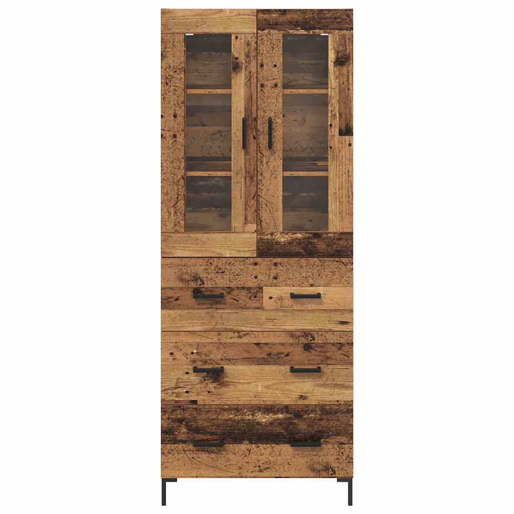 Haut Armoire avec tiroir 2 pcs Bois ancien Bois d'ingénierie - XIOS