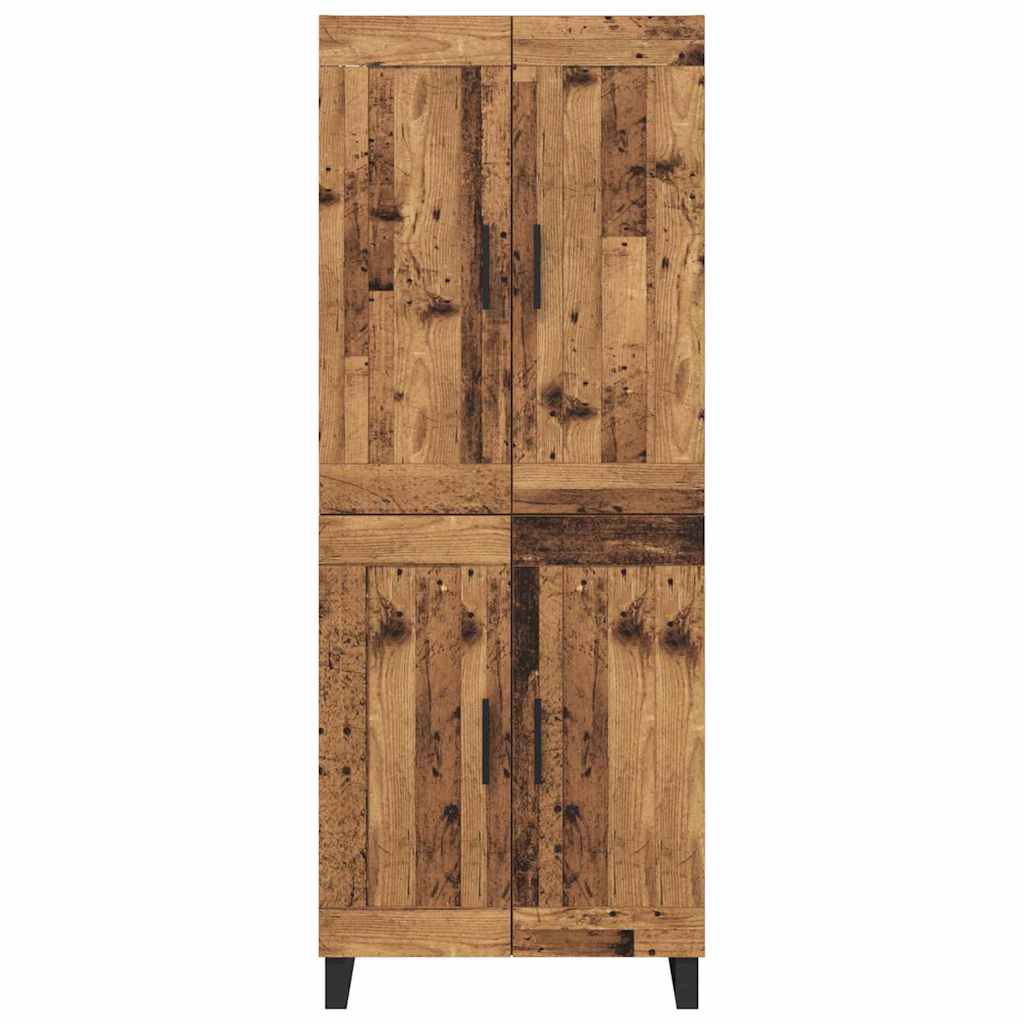 Haut Armoire 2 pcs Bois Ancien Bois Aggloméré et Verre - XIOS