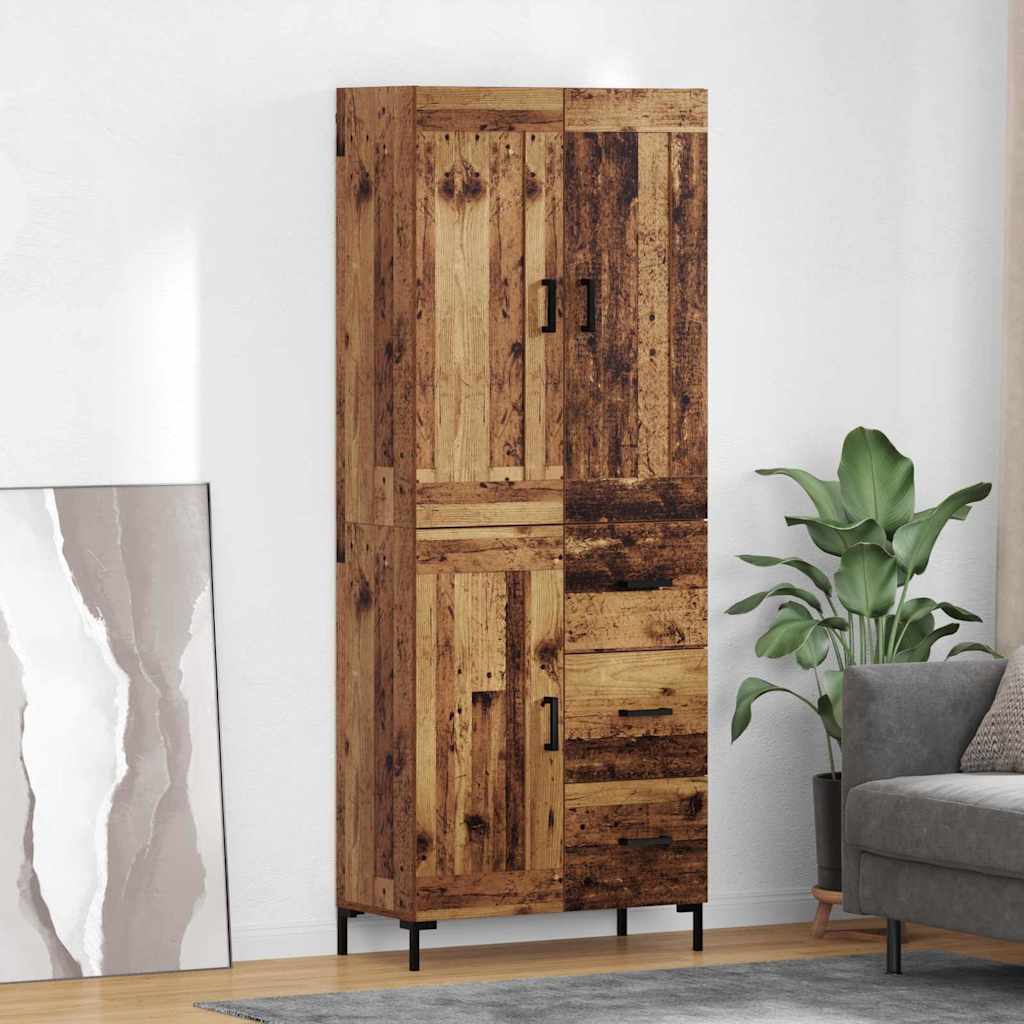 Haut Armoire 2 pc Bois Ancien 69,5 x 34 x 180 cm