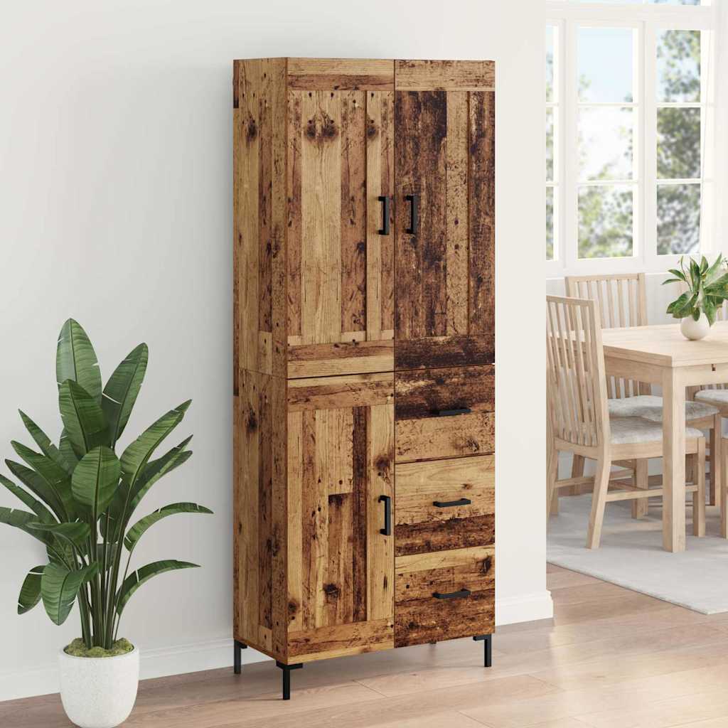 Haut Armoire 2 pc Bois Ancien 69,5 x 34 x 180 cm