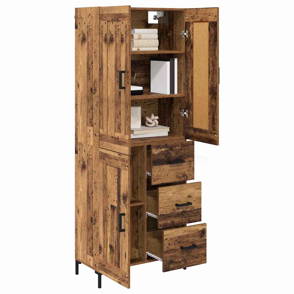 Haut Armoire 2 pc Bois Ancien 69,5 x 34 x 180 cm