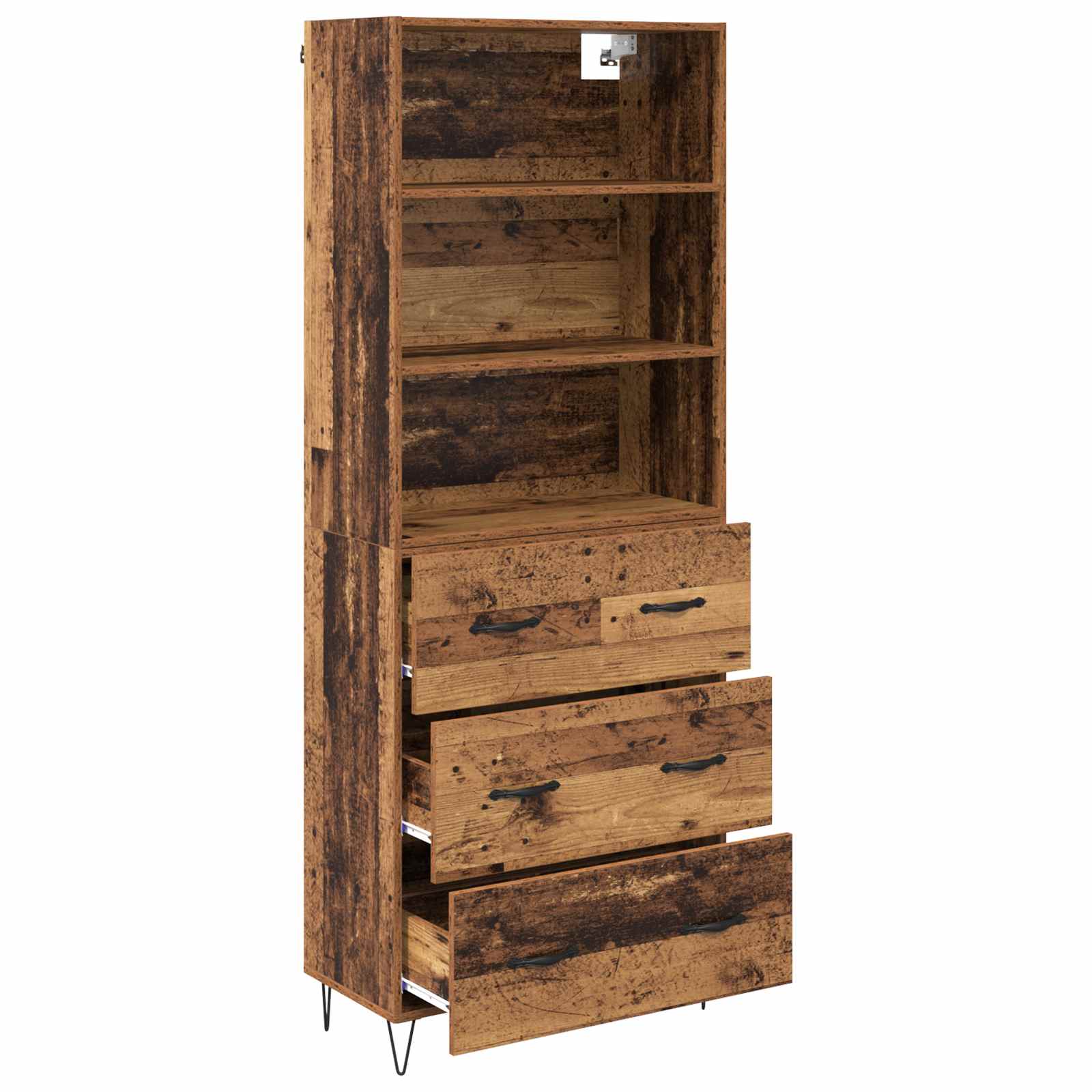 Haut Armoire 2 pc Bois ancien 69,5 x 34 x 180 cm