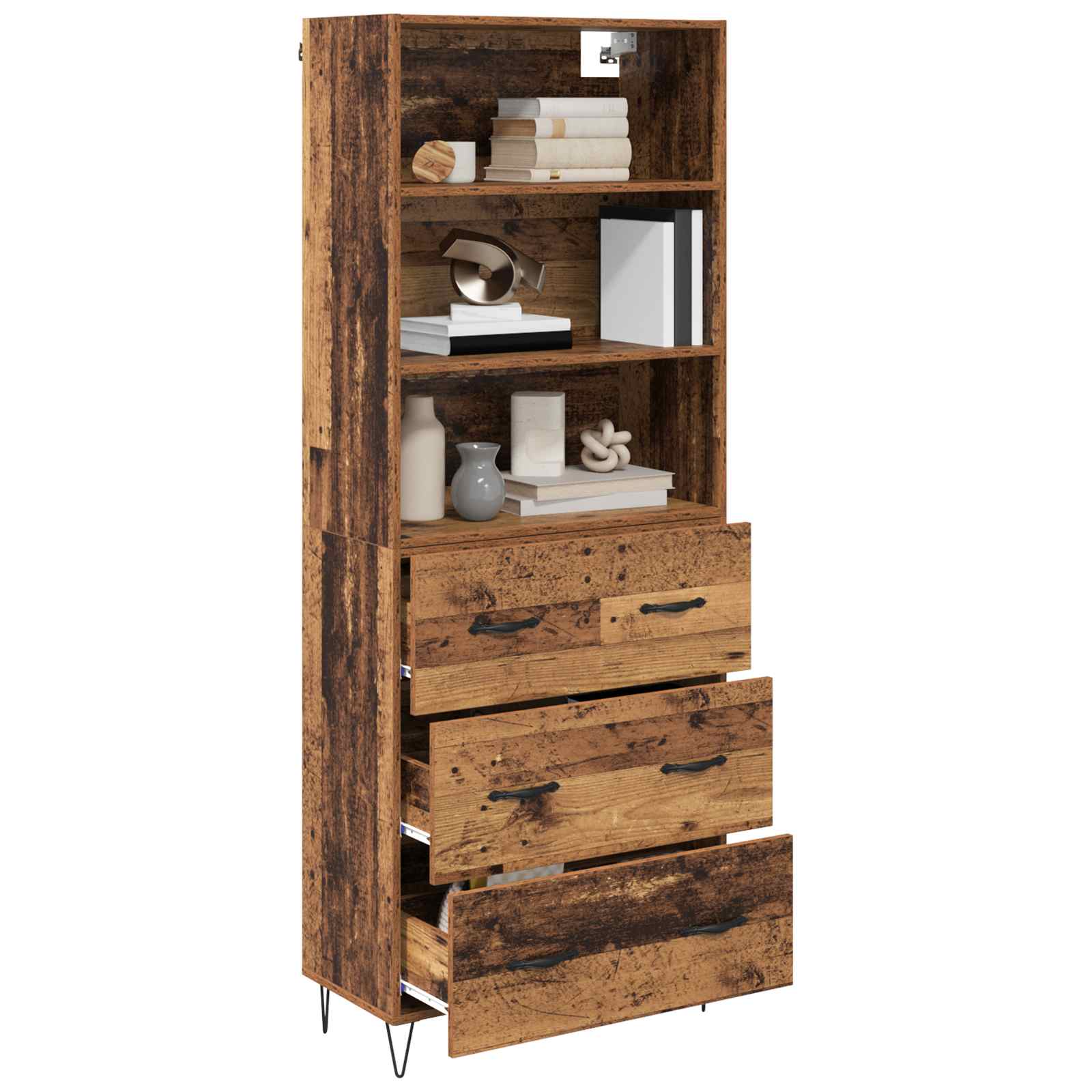 Haut Armoire 2 pc Bois ancien 69,5 x 34 x 180 cm
