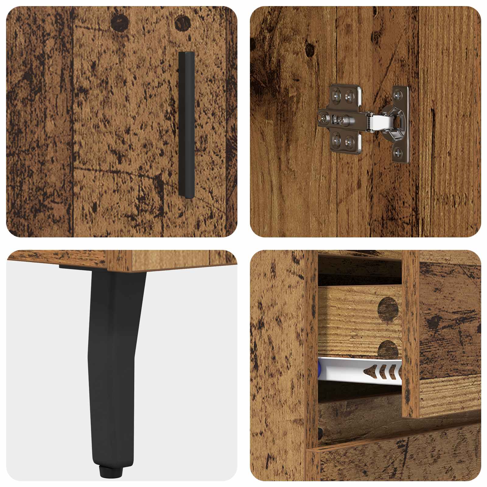 Haut Armoire avec tiroir Bois Ancien 69,5 x 34 x 180 cm - XIOS