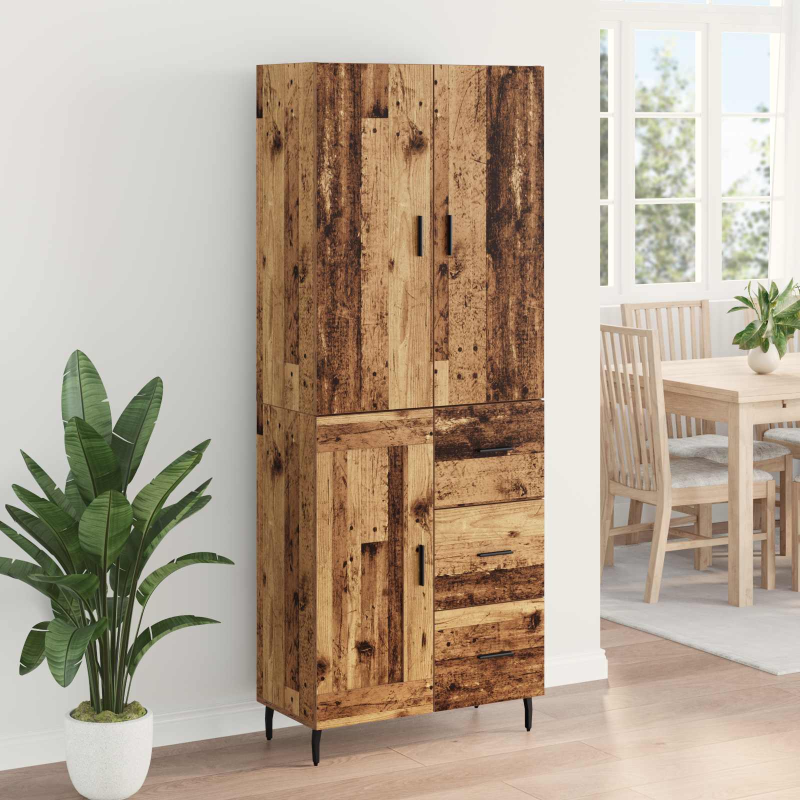 Haut Armoire 2 pc Bois Ancien 69,5 x 34 x 180 cm