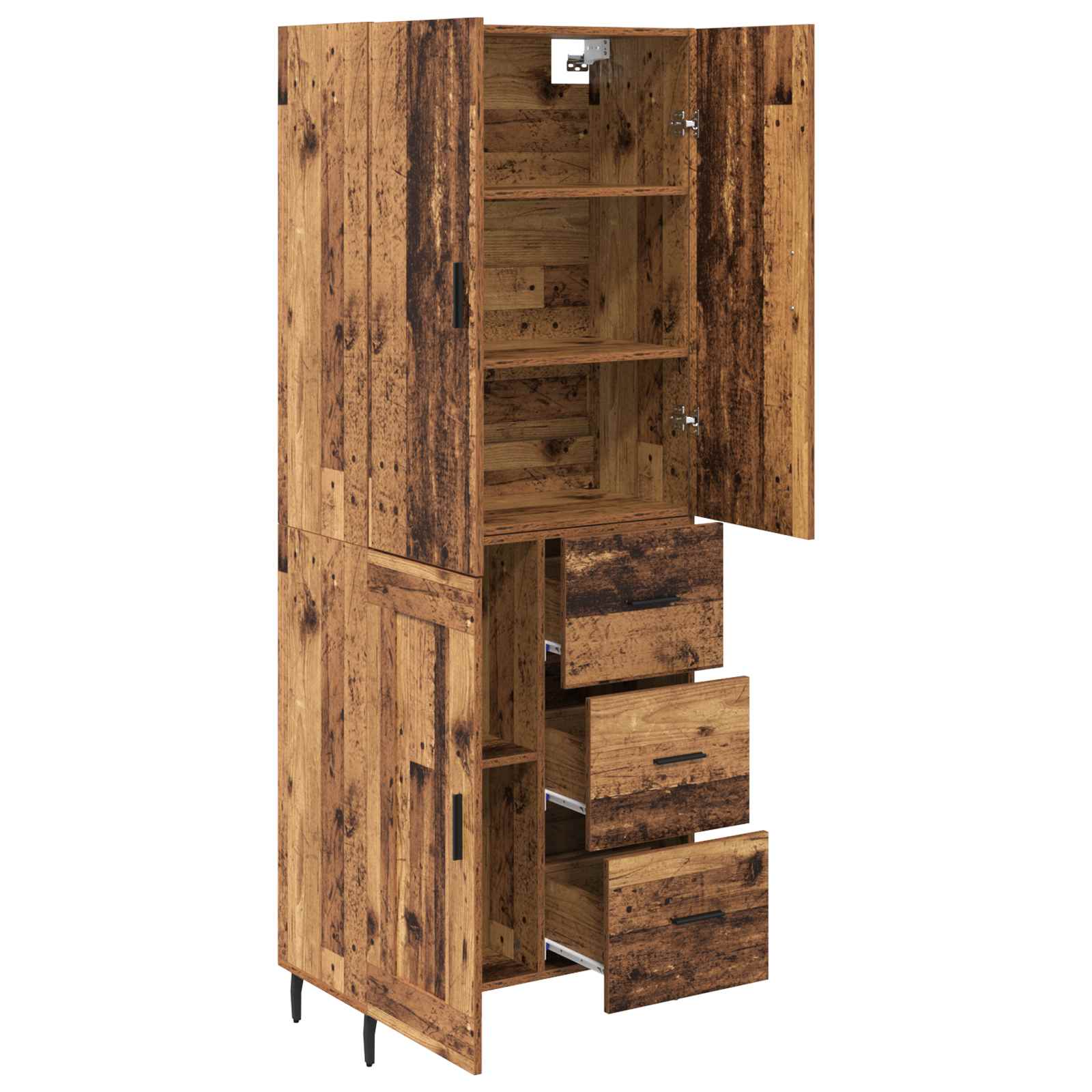 Haut Armoire 2 pc Bois Ancien 69,5 x 34 x 180 cm