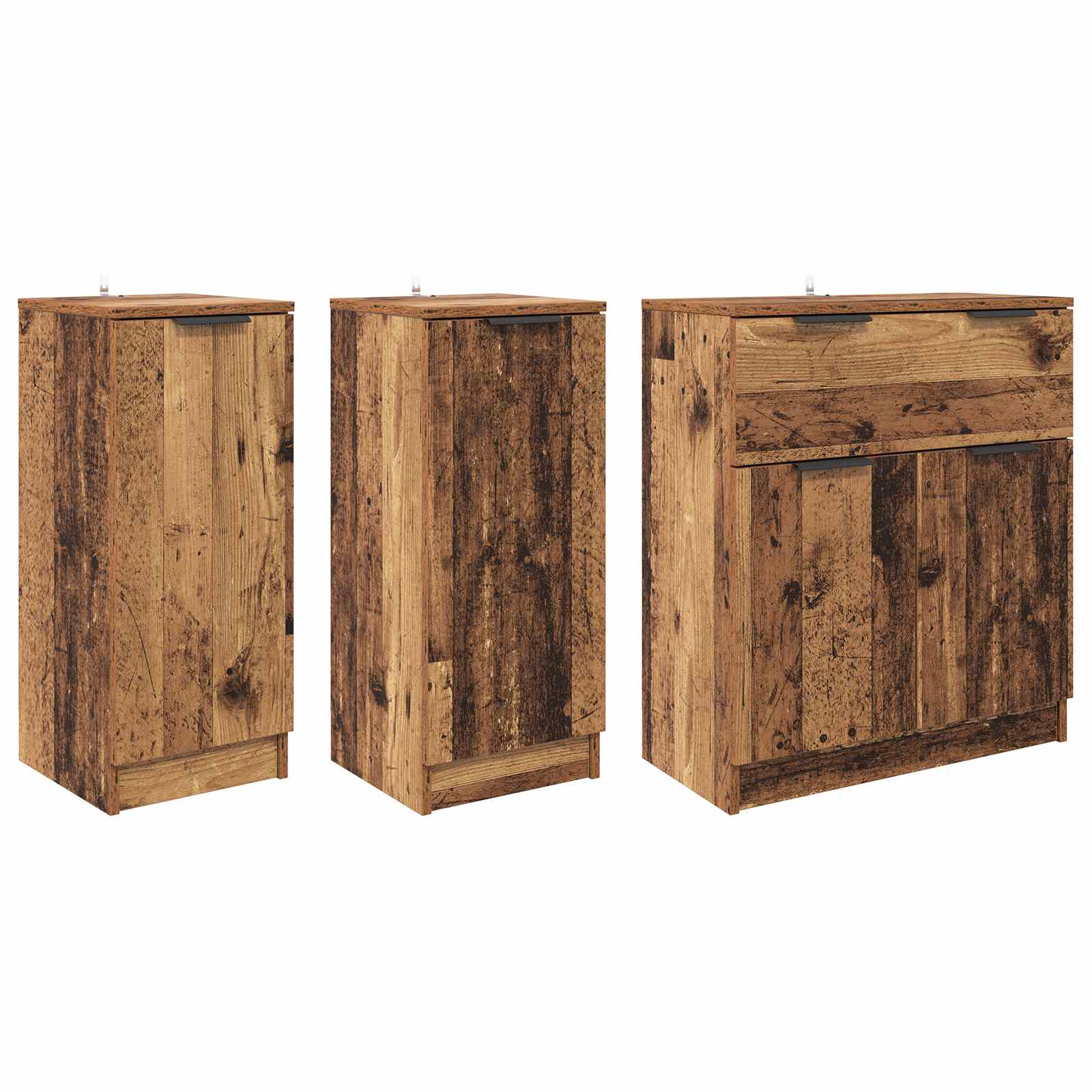 Buffet avec tiroir 3 pcs Bois Ancien Bois d'ingénierie - XIOS