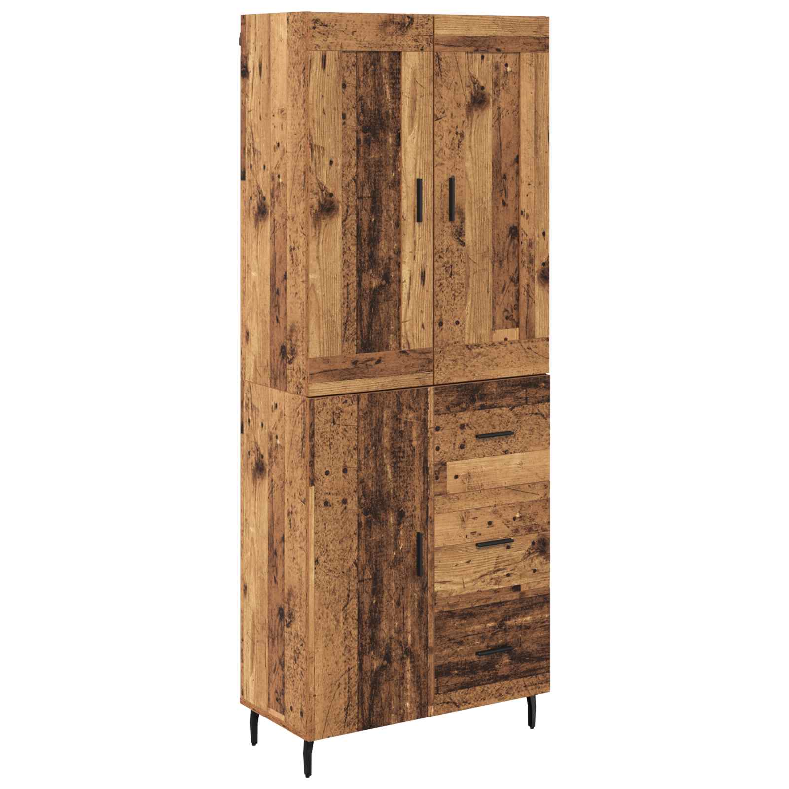 Haut Armoire 2 pc Bois ancien 69,5 x 34 x 180 cm - XIOS