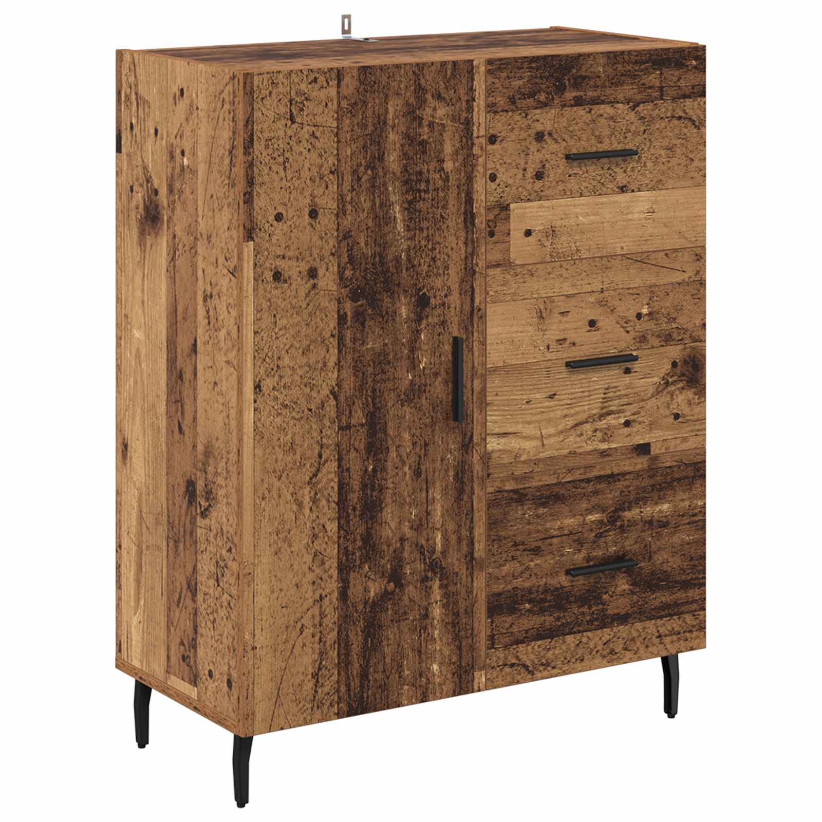 Haut Armoire 2 pc Bois ancien 69,5 x 34 x 180 cm - XIOS