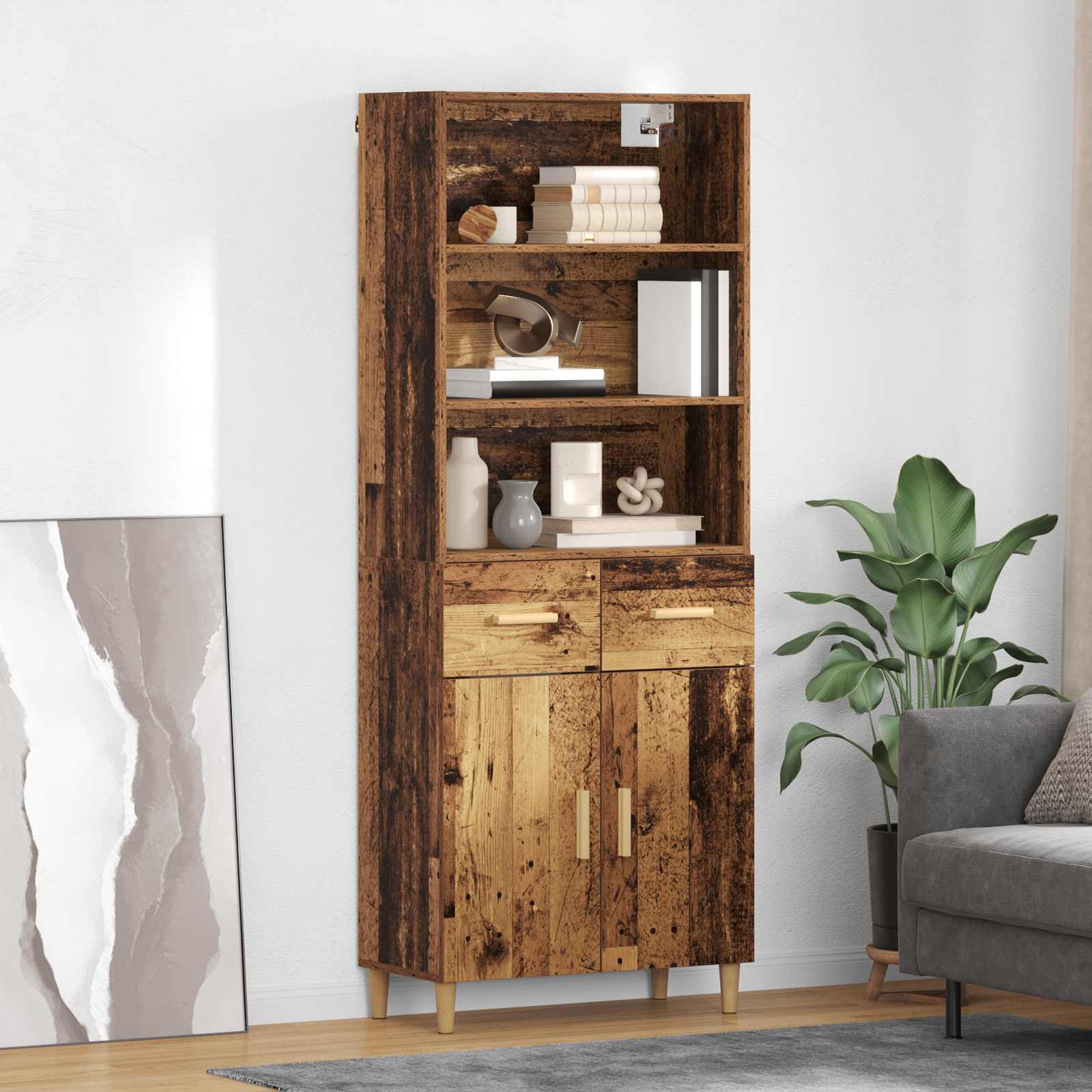 Haut Armoire Bois Ancien 69,5 x 32,5 x 180 cm Bois d'ingénierie - XIOS