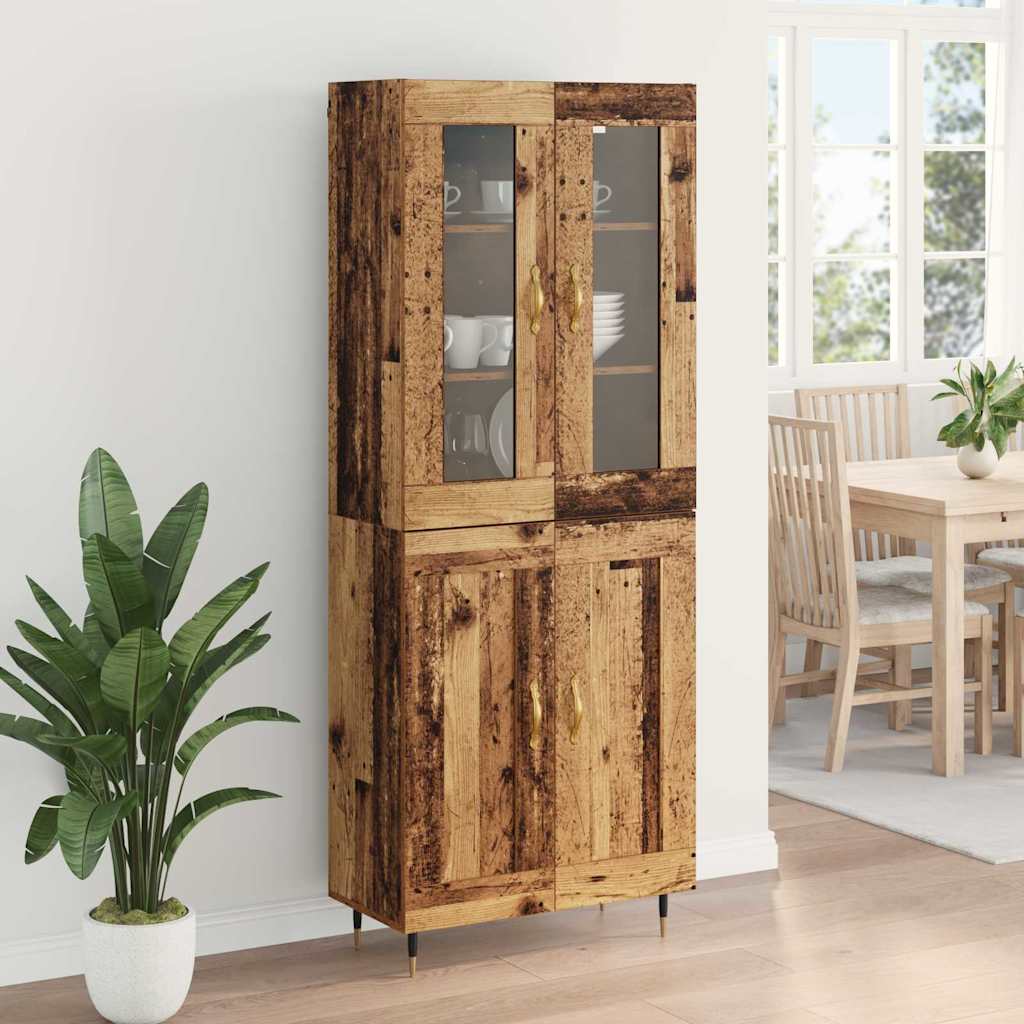 Haut Armoire 2 pcs Bois ancien Bois d'ingénierie - XIOS