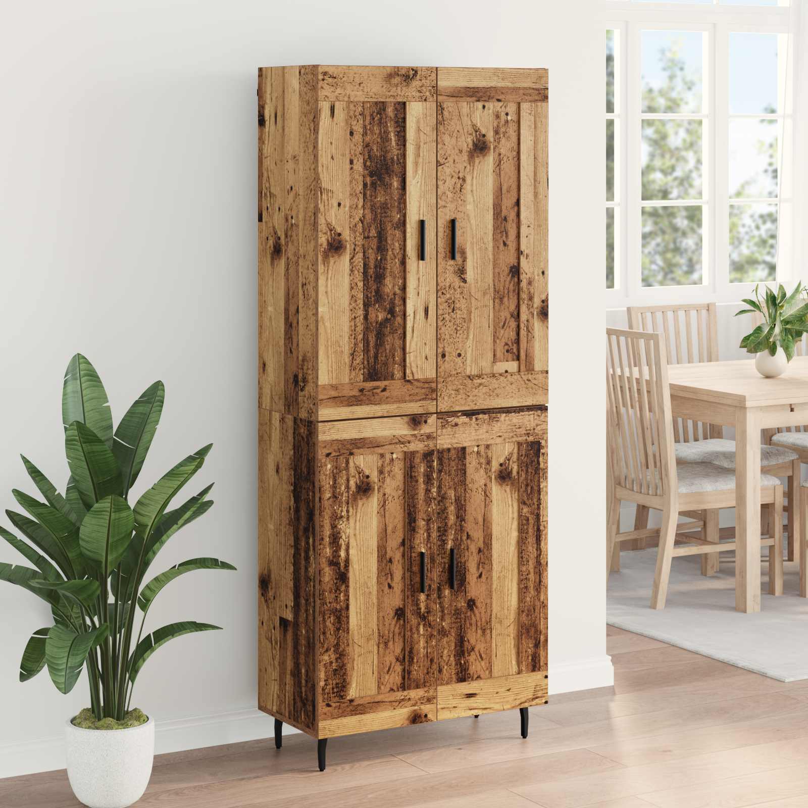 Haut Armoire 2 pcs Bois Ancien Bois d'ingénierie - XIOS