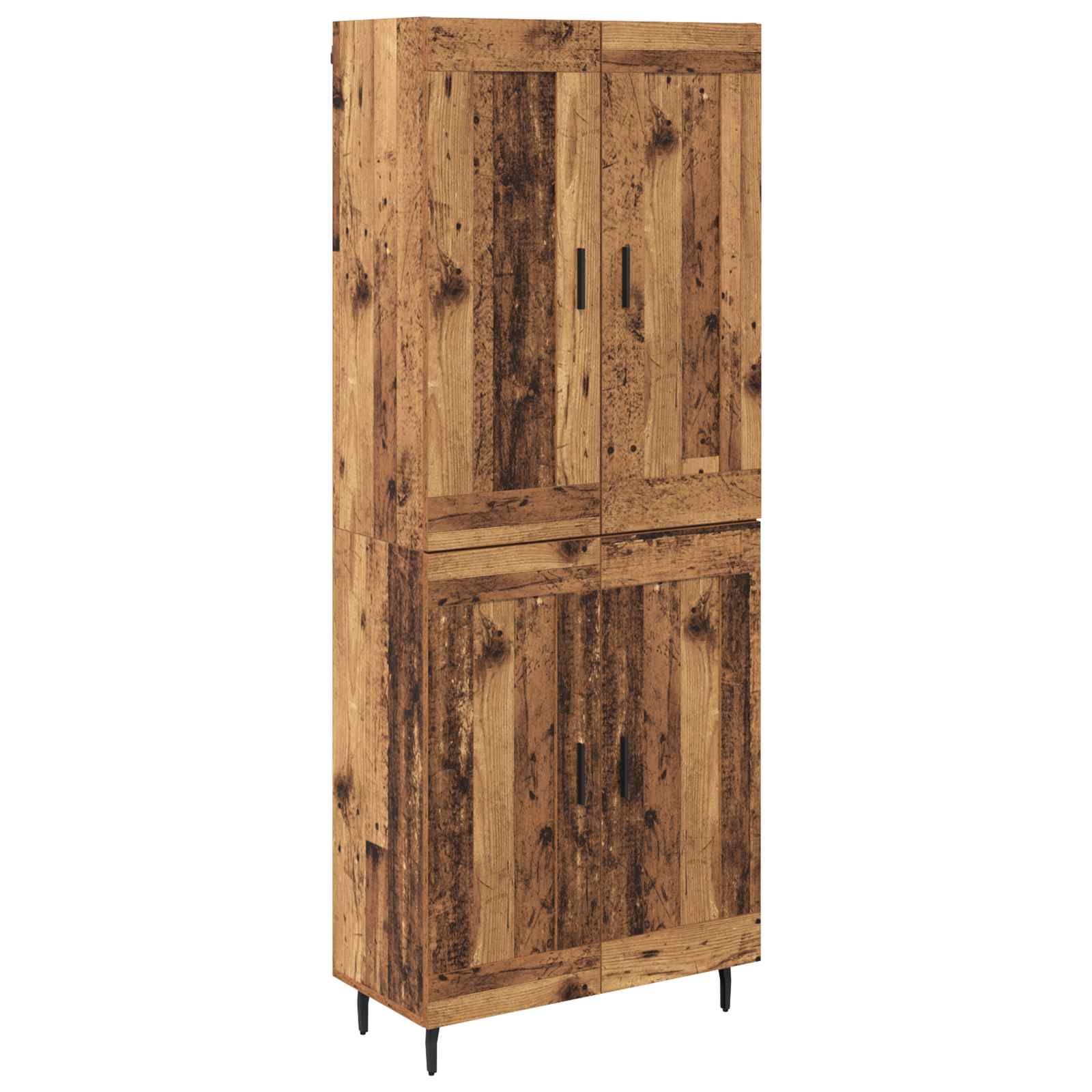 Haut Armoire 2 pcs Bois Ancien Bois Aggloméré et Verre - XIOS