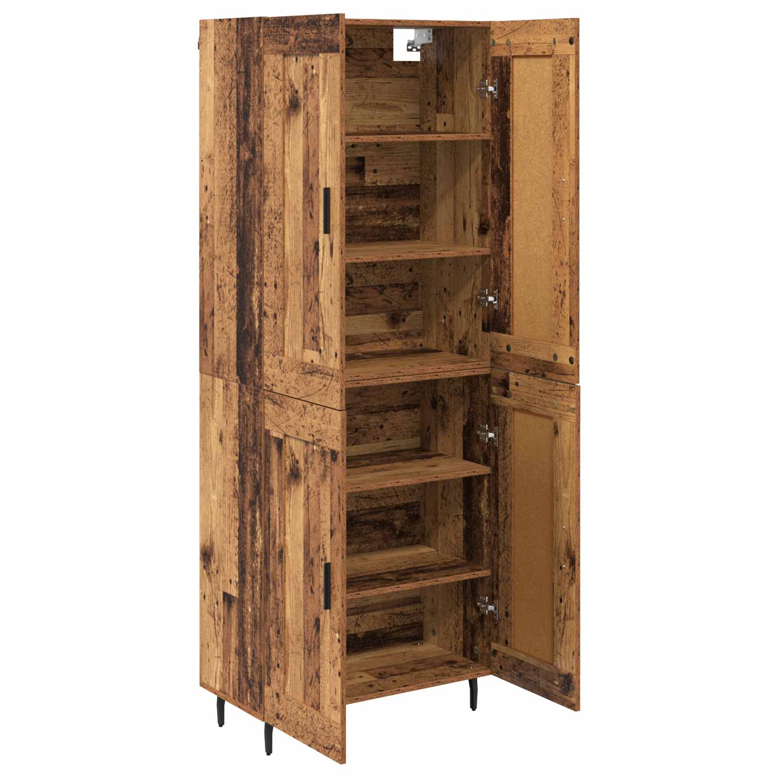 Haut Armoire 2 pcs Bois Ancien Bois Aggloméré et Verre - XIOS