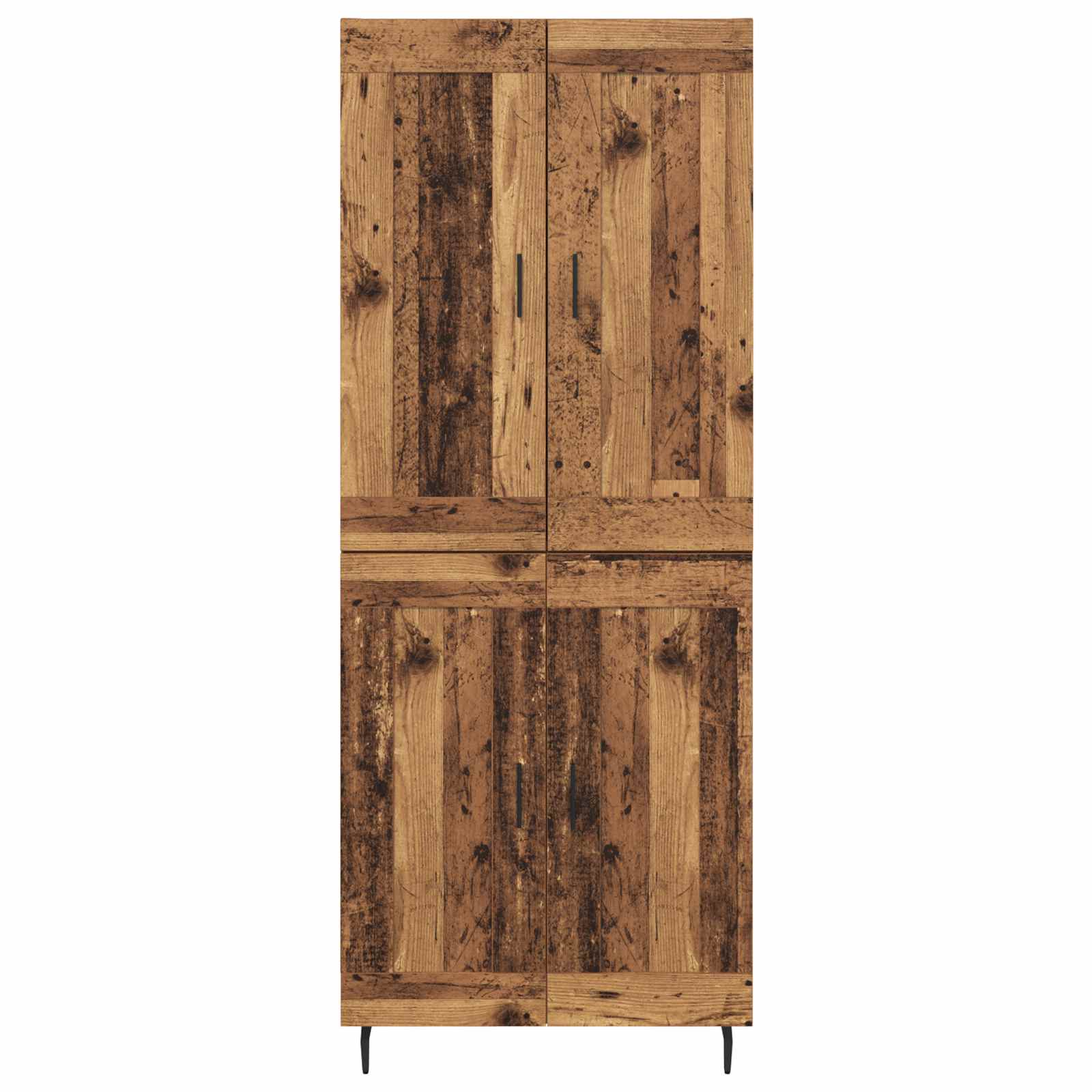 Haut Armoire 2 pcs Bois Ancien Bois Aggloméré et Verre - XIOS