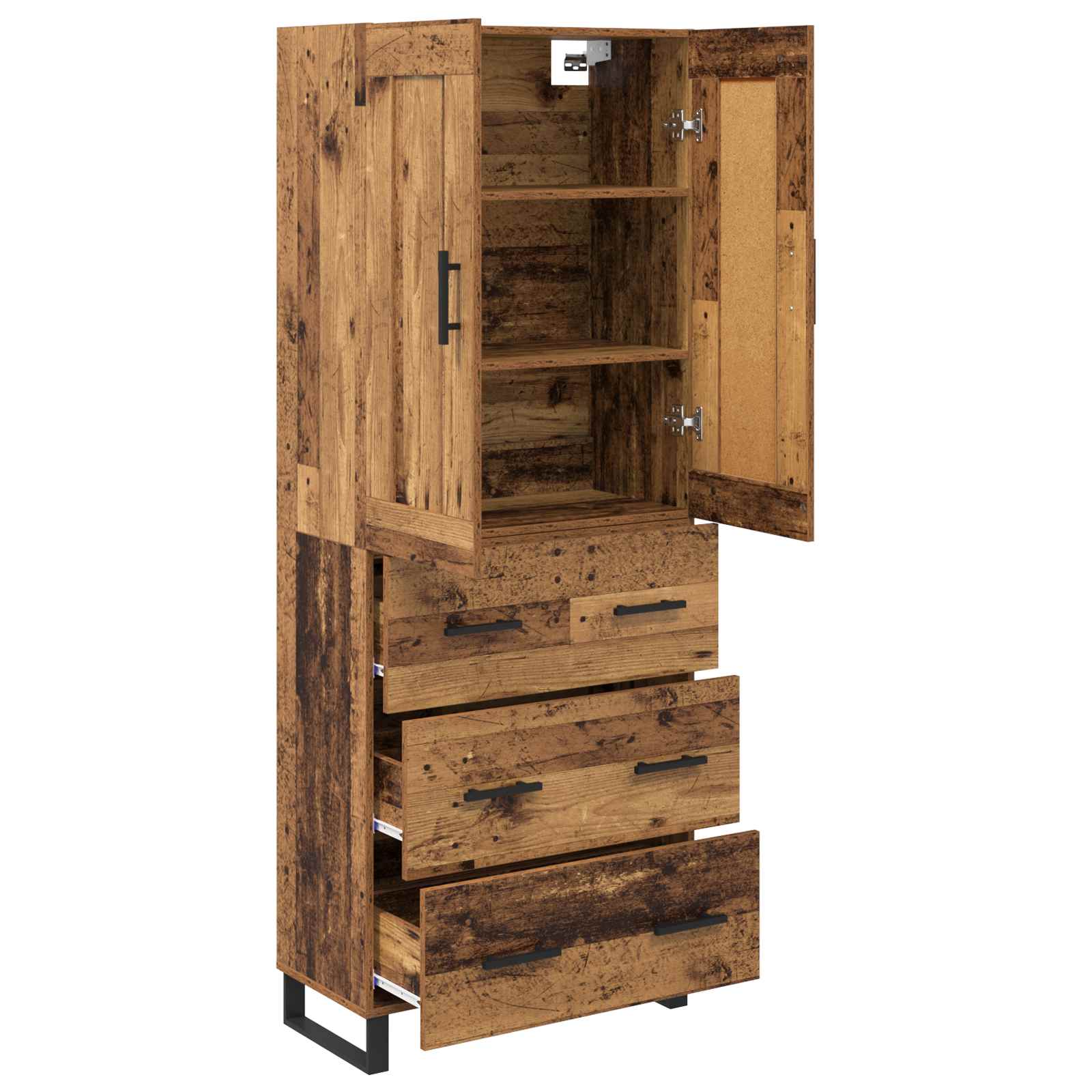 Haut Armoire 2 pc Bois ancien 69,5 x 34 x 180 cm