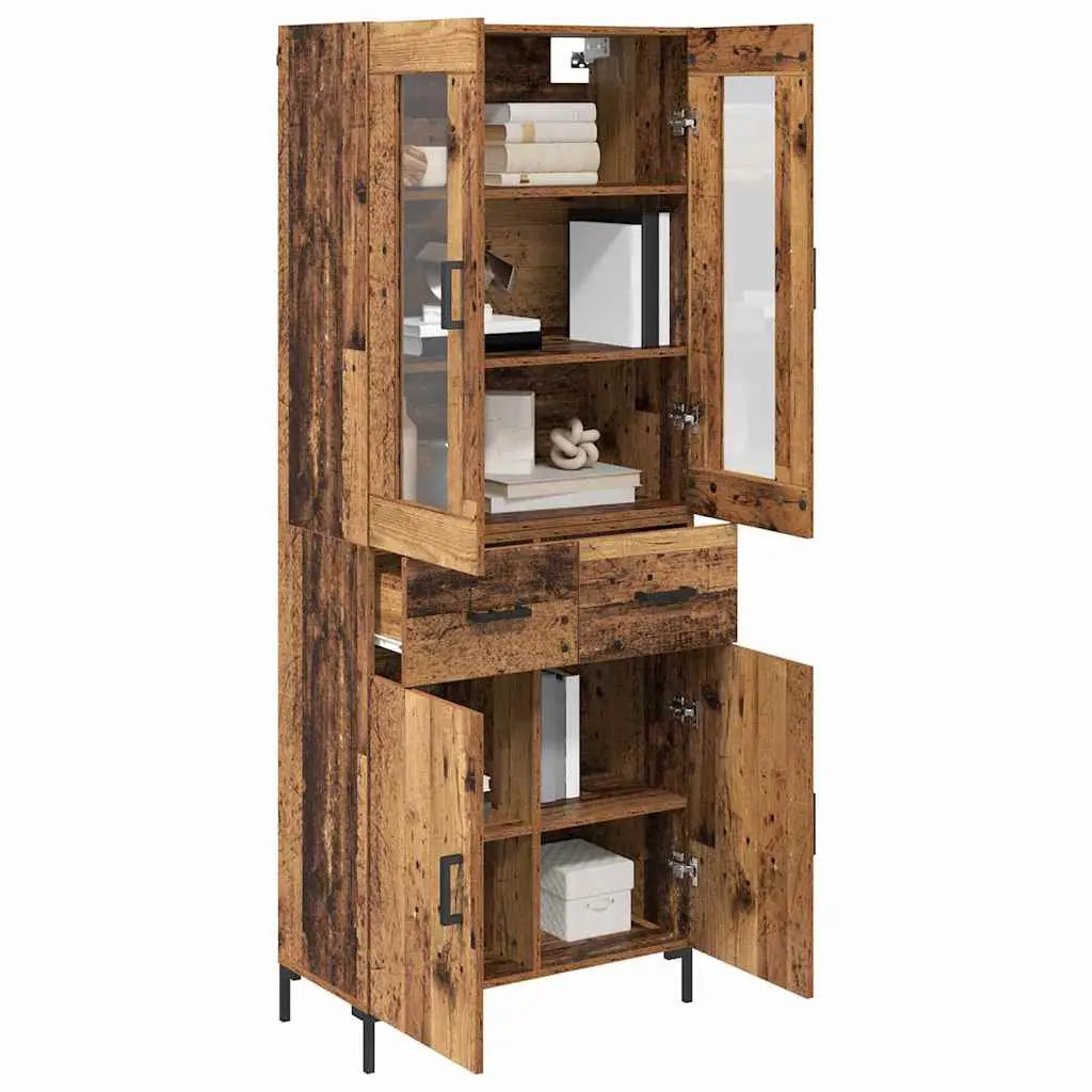 Haut Armoire 2 pc Bois ancien 69,5 x 34 x 180 cm - XIOS