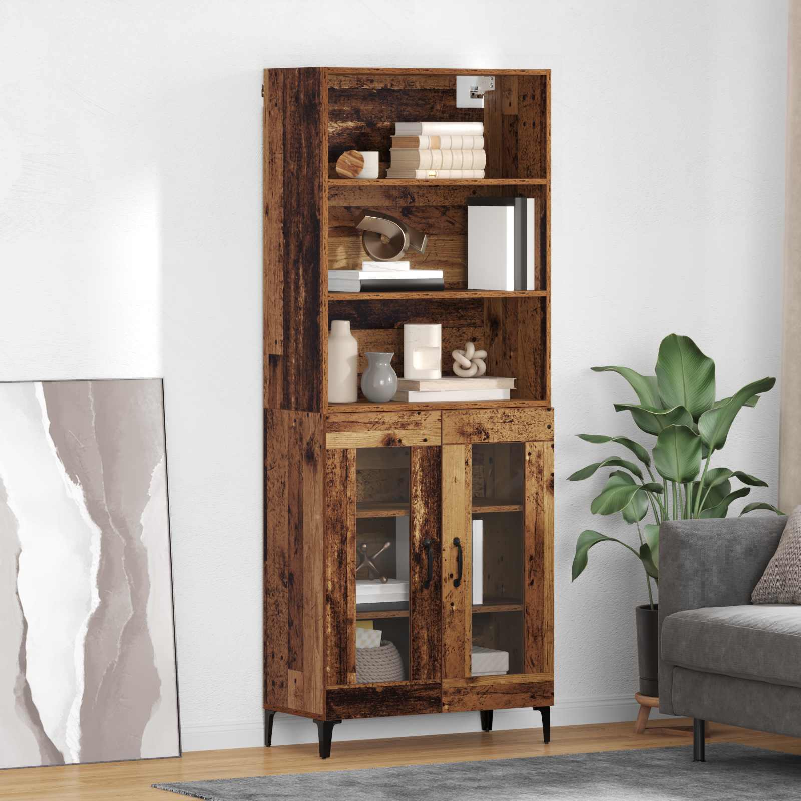 Haut Armoire Bois Ancien 69,5 x 34 x 180 cm Bois d'ingénierie - XIOS